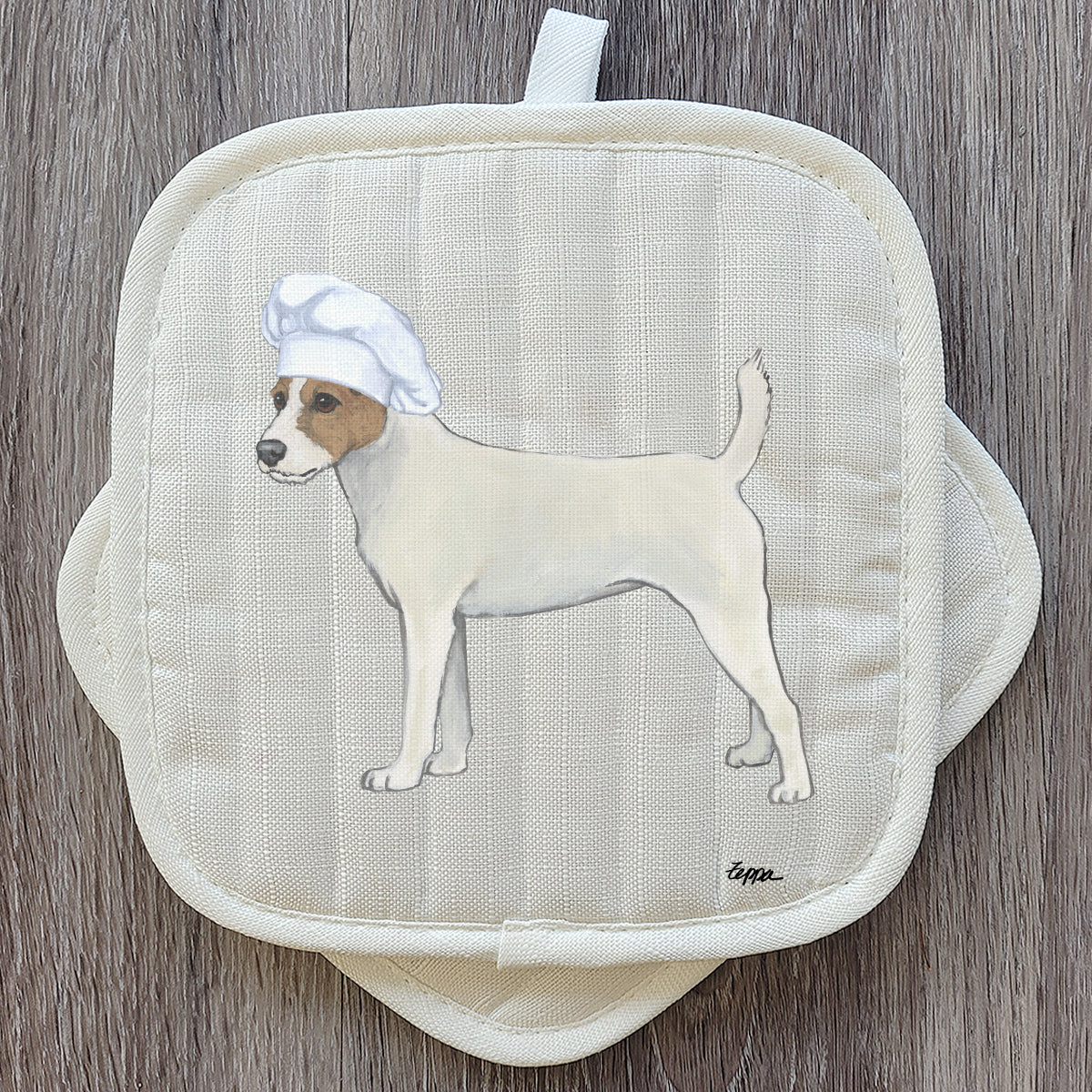 parson russell terrier pot holder set