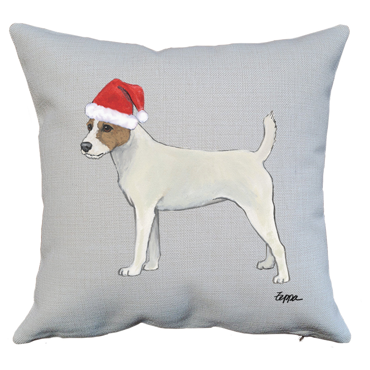 Parson Russell Santa Pillow