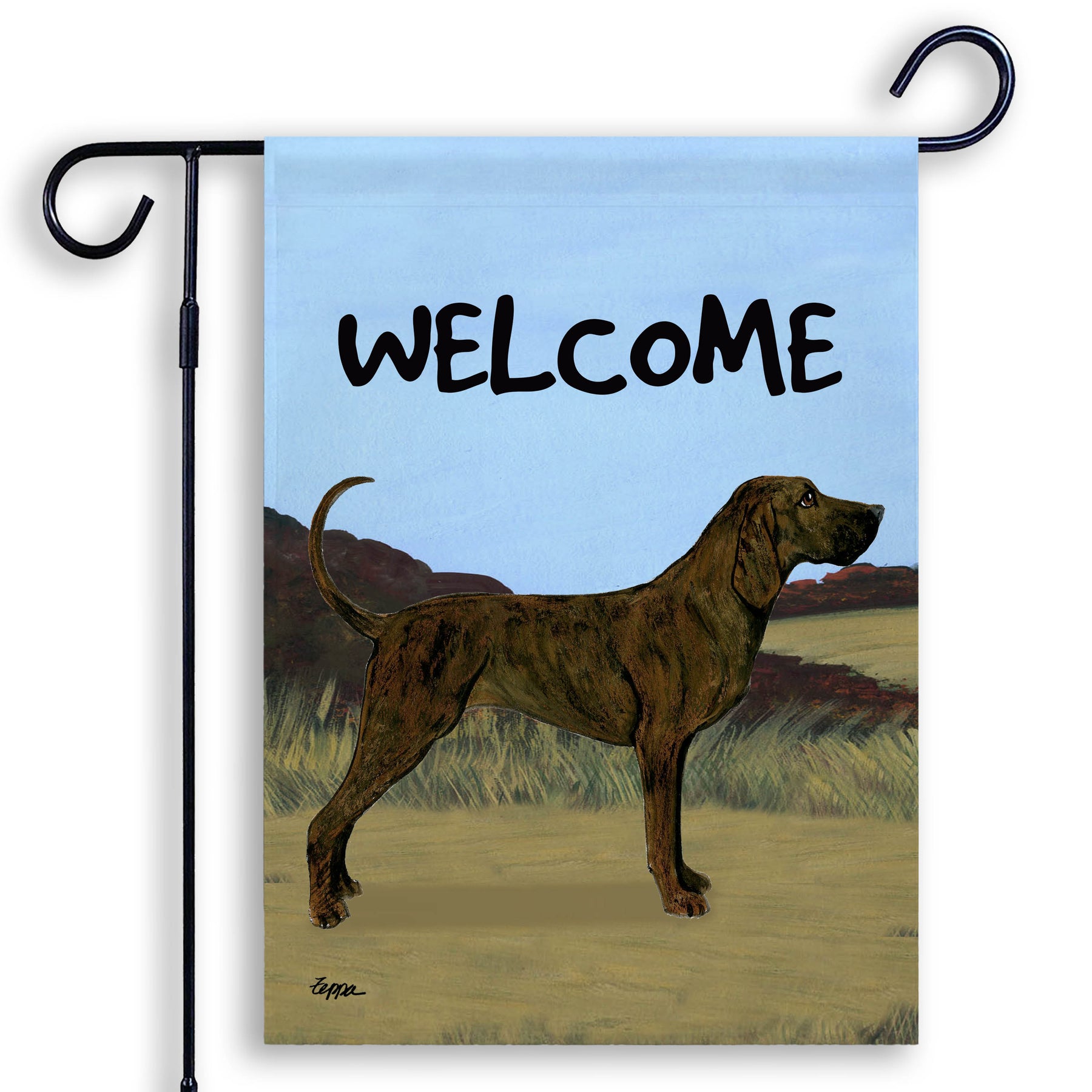 Plott Hound Welcome Garden Flag