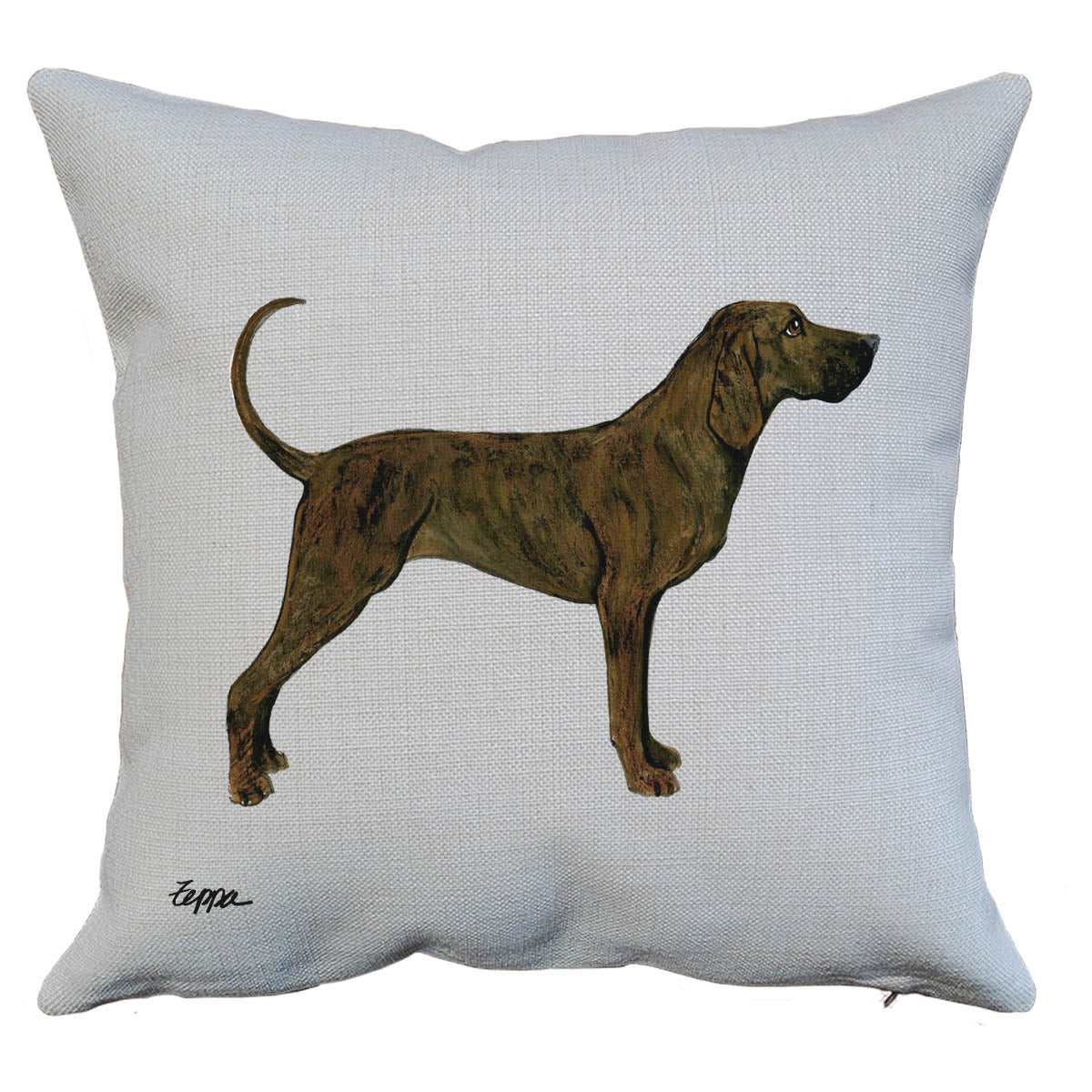 Plott Hound design on Linen Throw Pillow