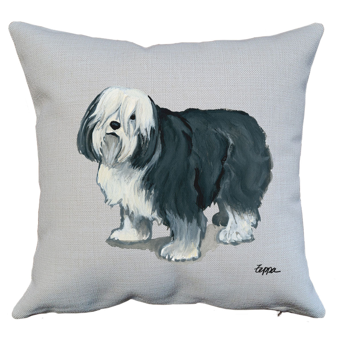 polish Lowland Sheepdog Throw Pillow