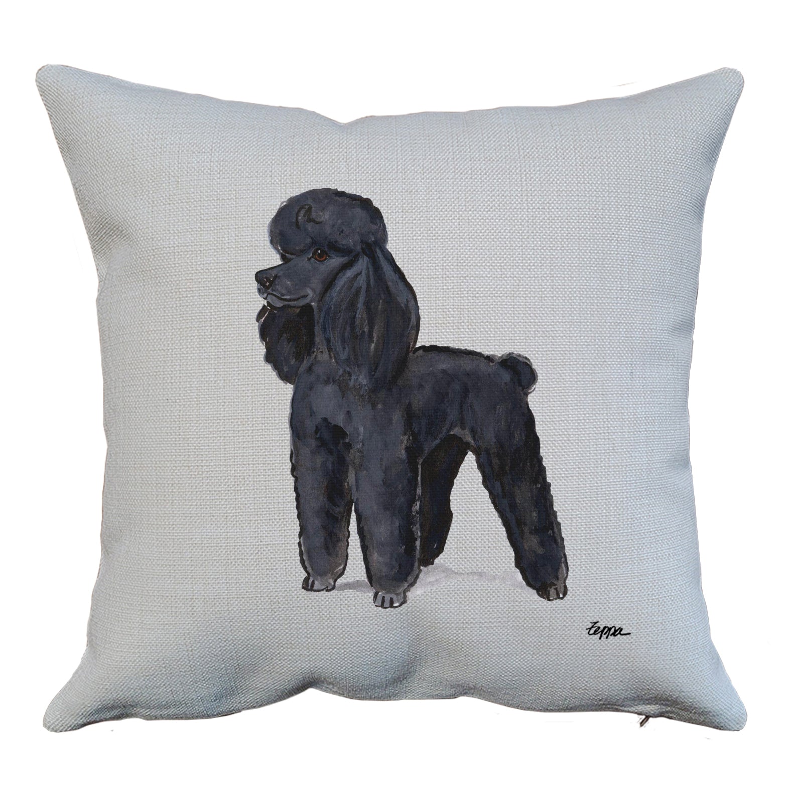 Black Poodle Throw Pillow