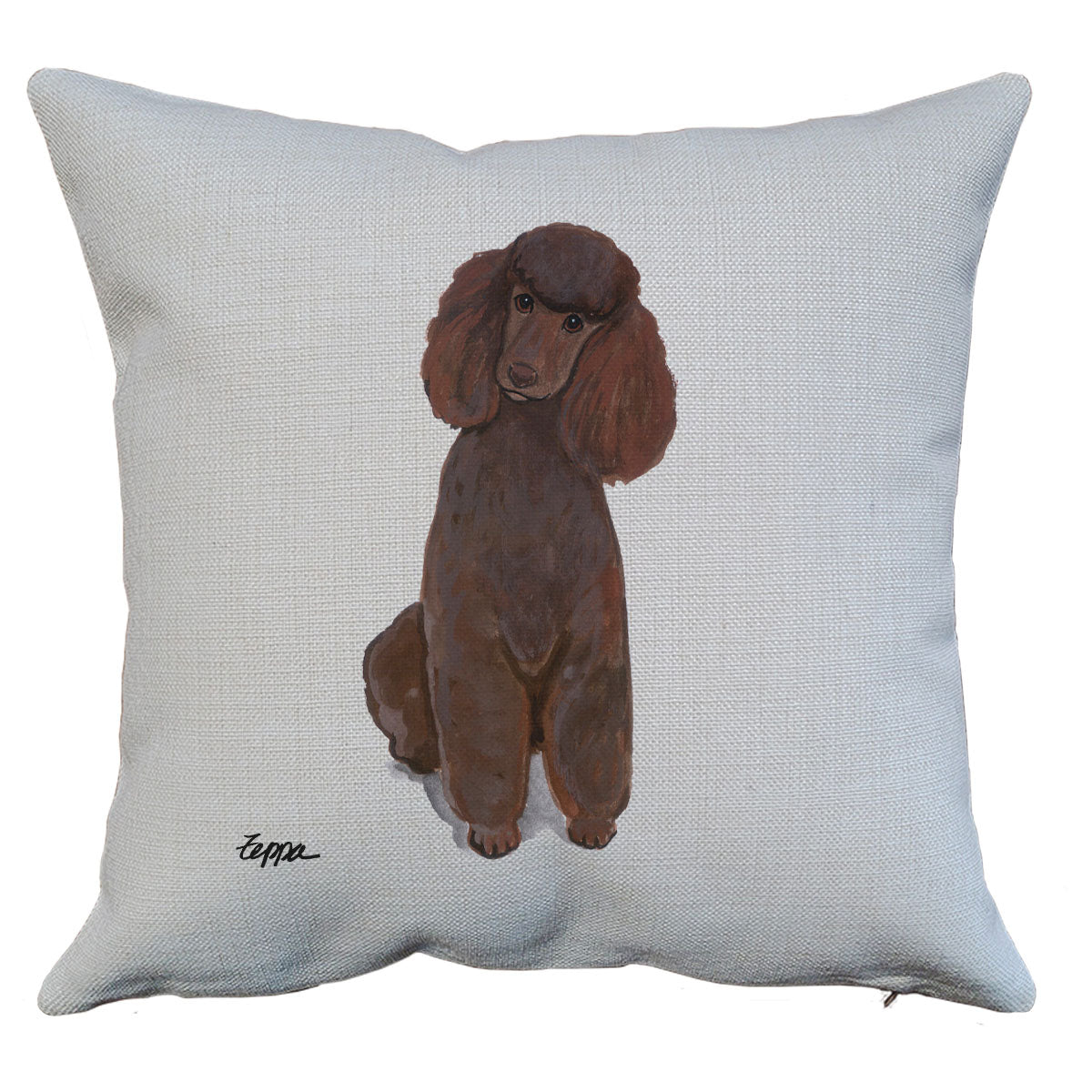 Chocolate Poodle Throw Pillow