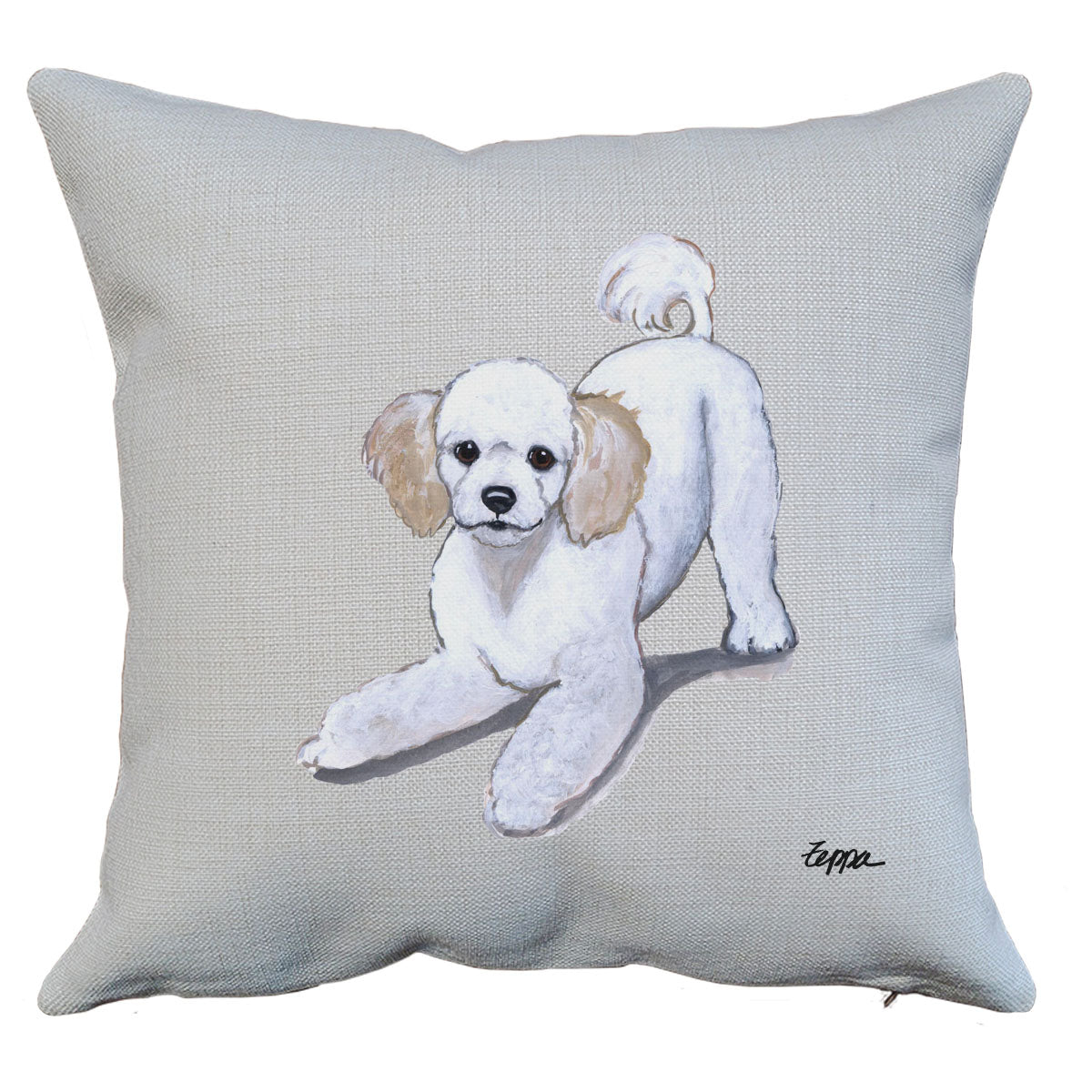 Poodle Puppy Throw Pillow