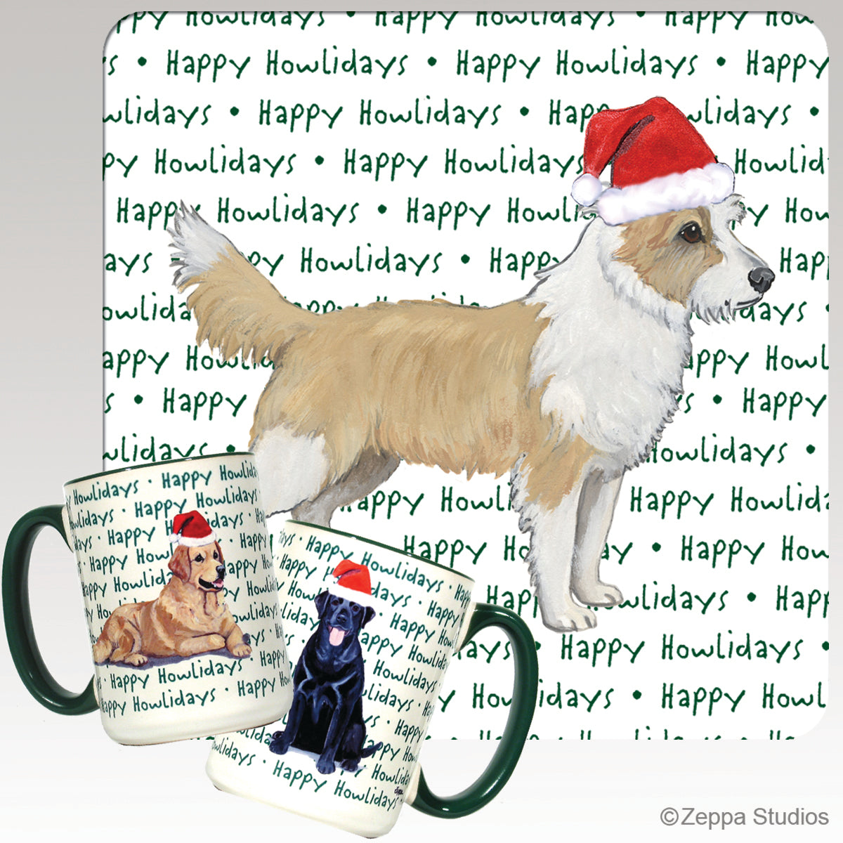 Portuguese Podengo Pequeno Happy Howliday Christmas Mugs