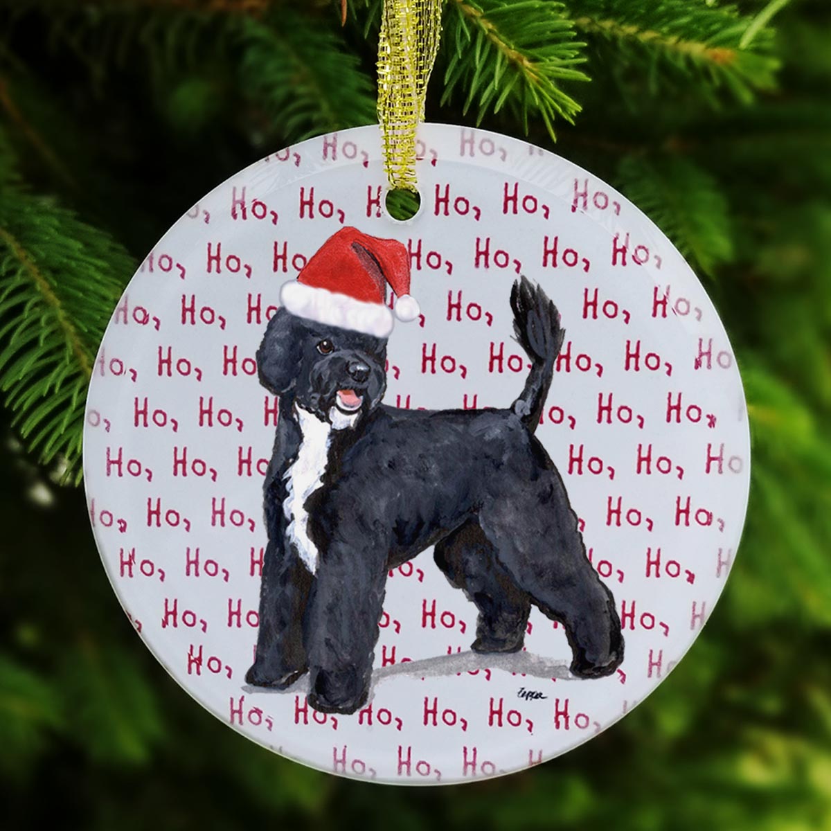 Portuguese Water Dog Christmas Ornaments