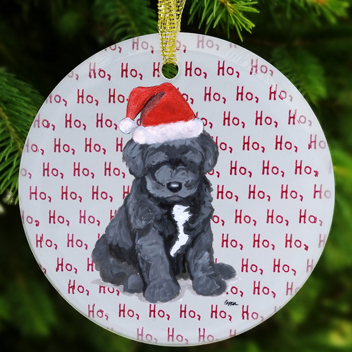 Portuguese Water Dog Christmas Ornaments