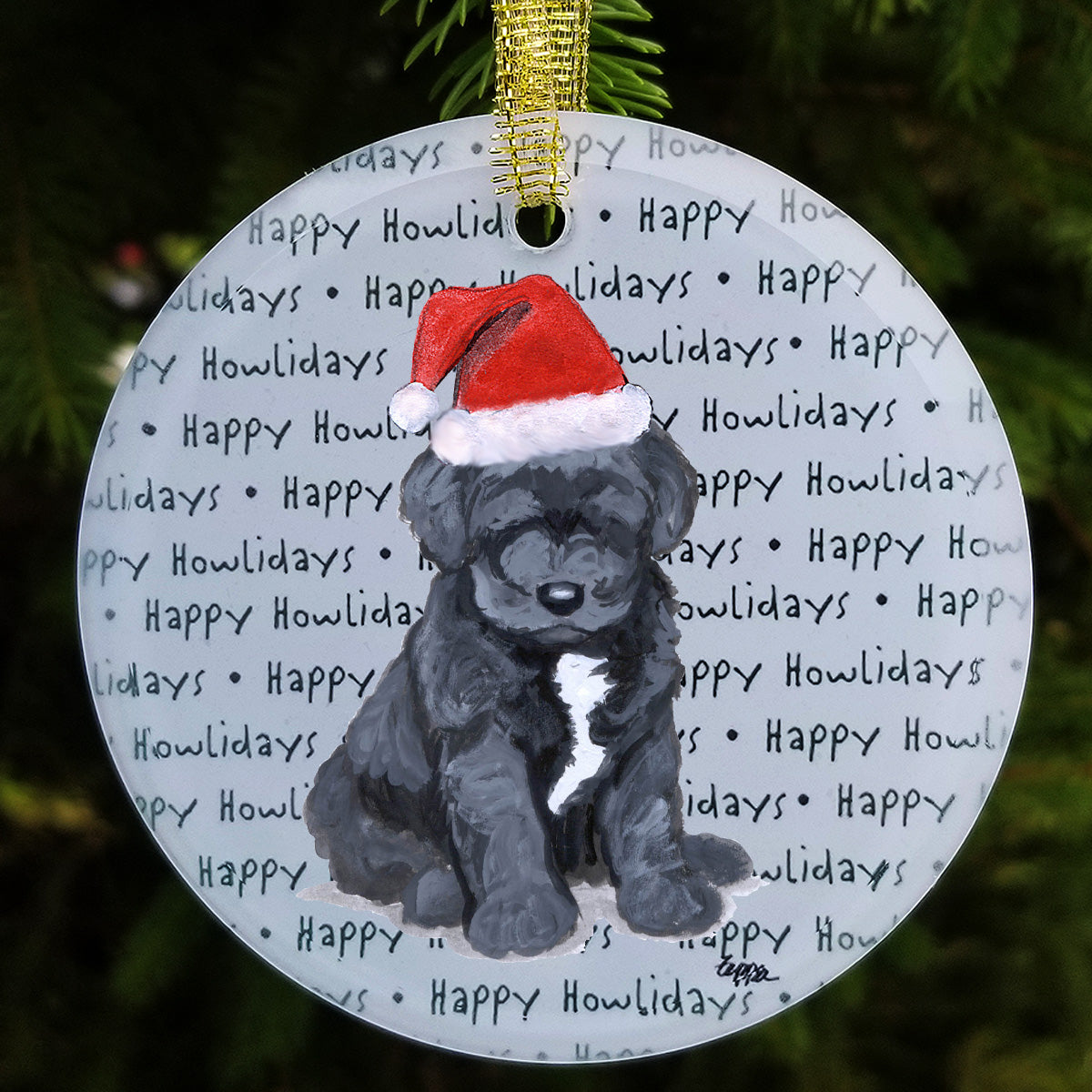 Portuguese Water Dog Christmas Ornaments