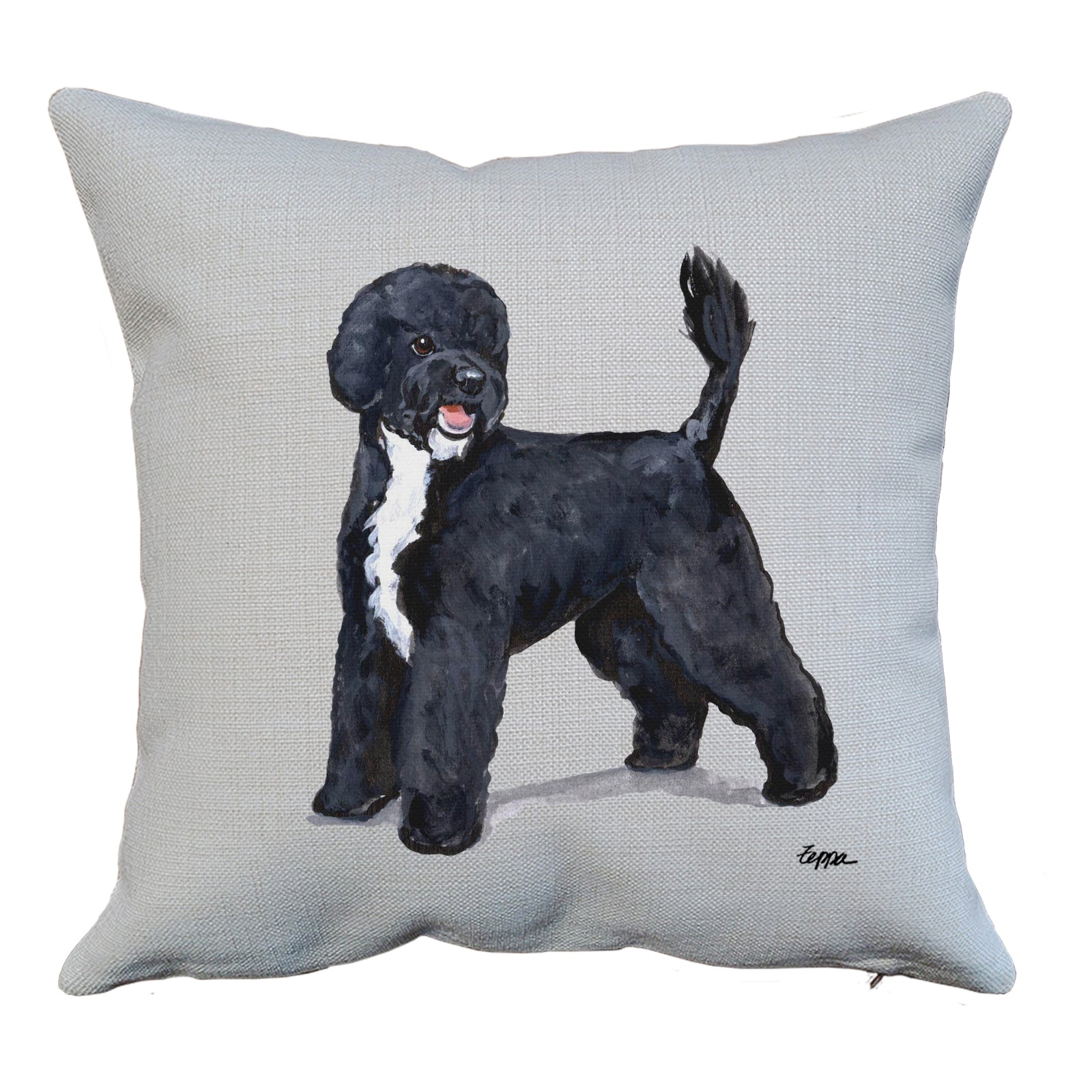 Portuguese Water Dog Throw Pillow