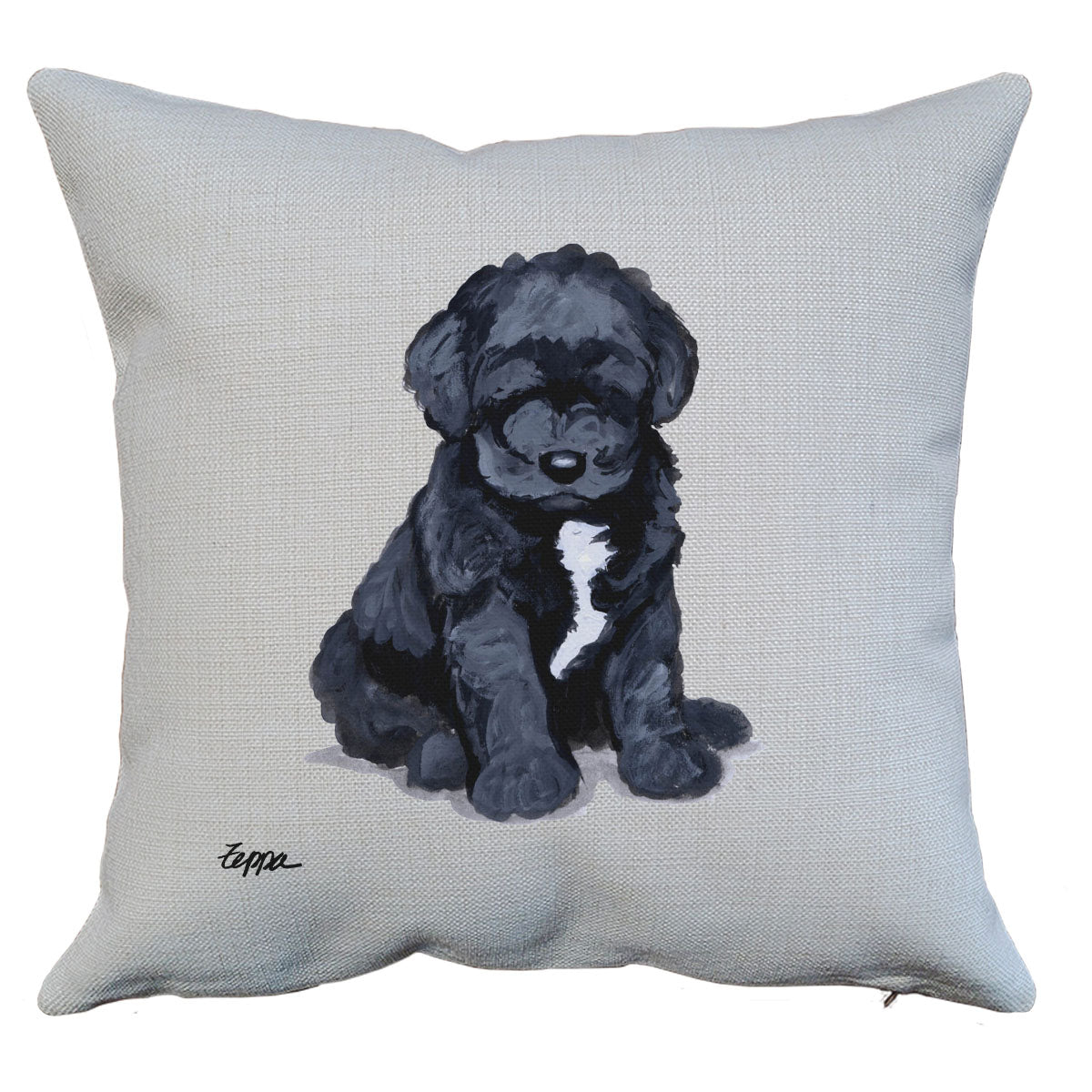 Portuguese Water Dog Puppy Throw Pillow