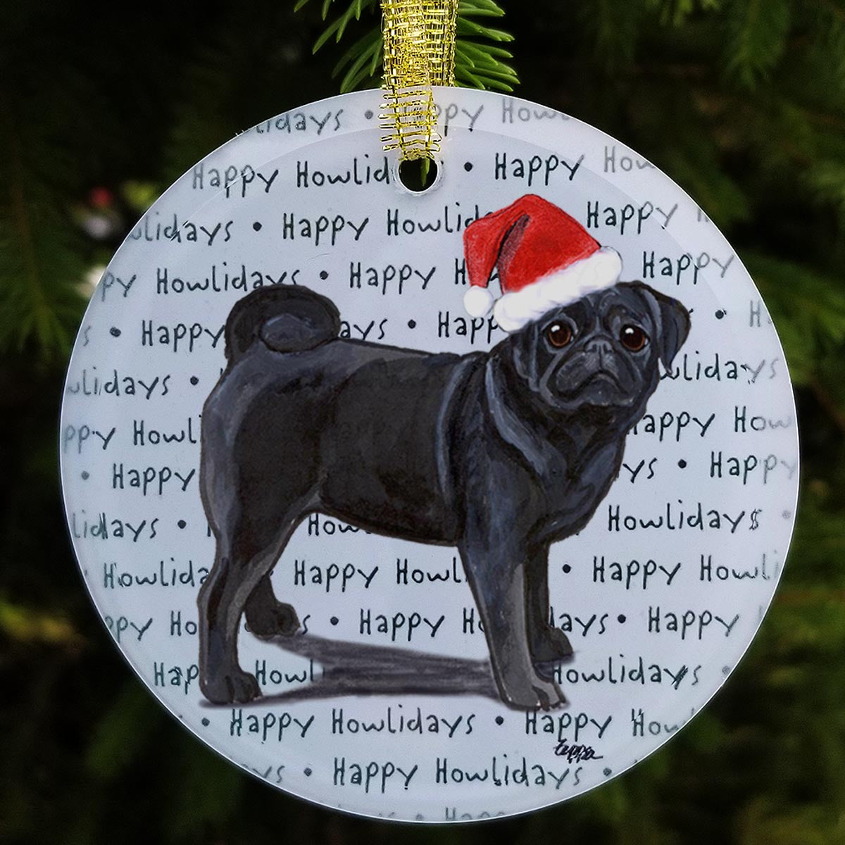 Pug Christmas Ornaments