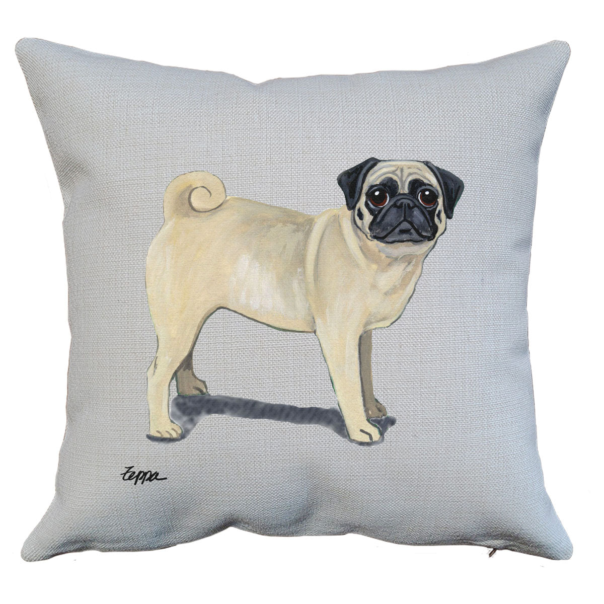 Fawn Pug Throw Pillow