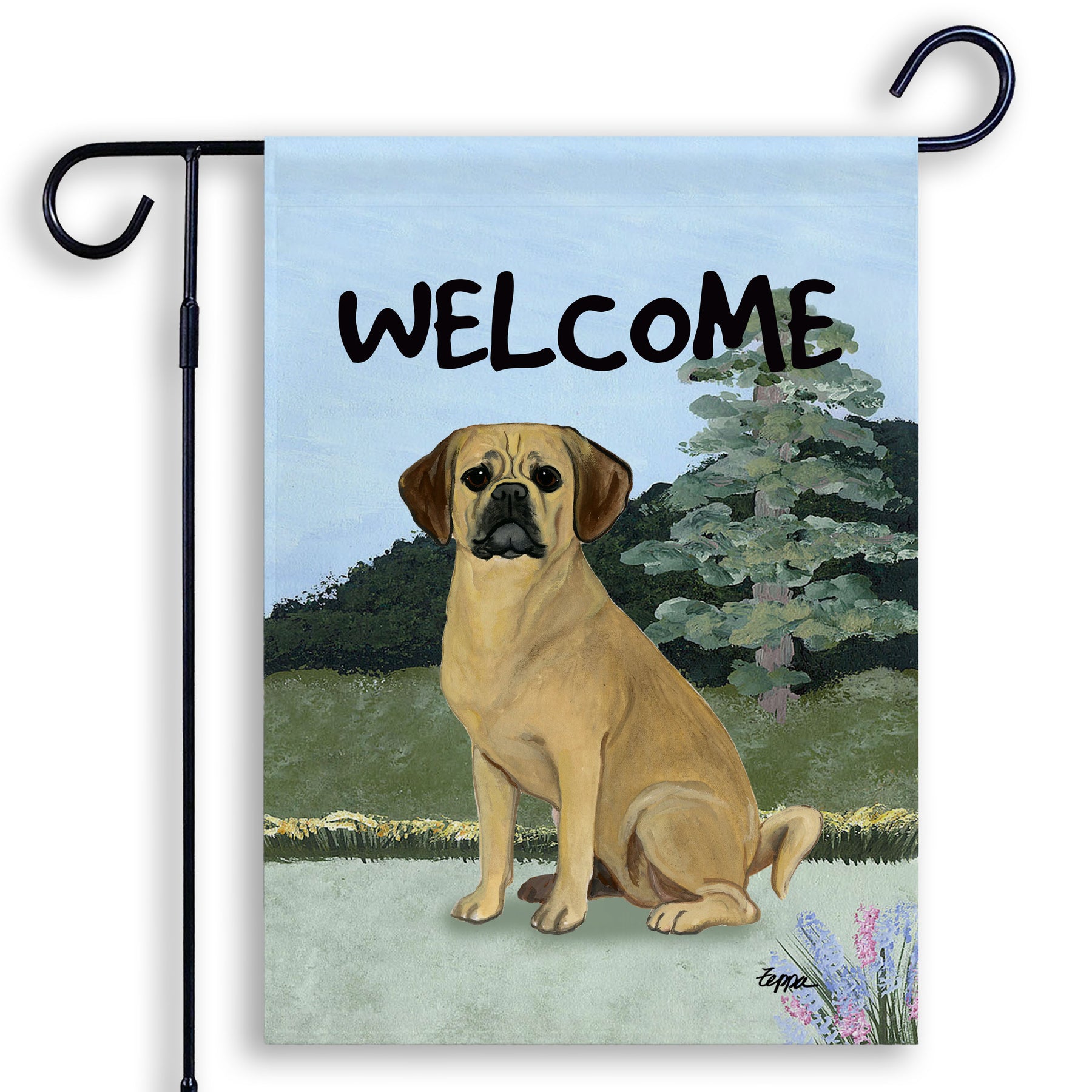 Puggle Welcome Garden Flag