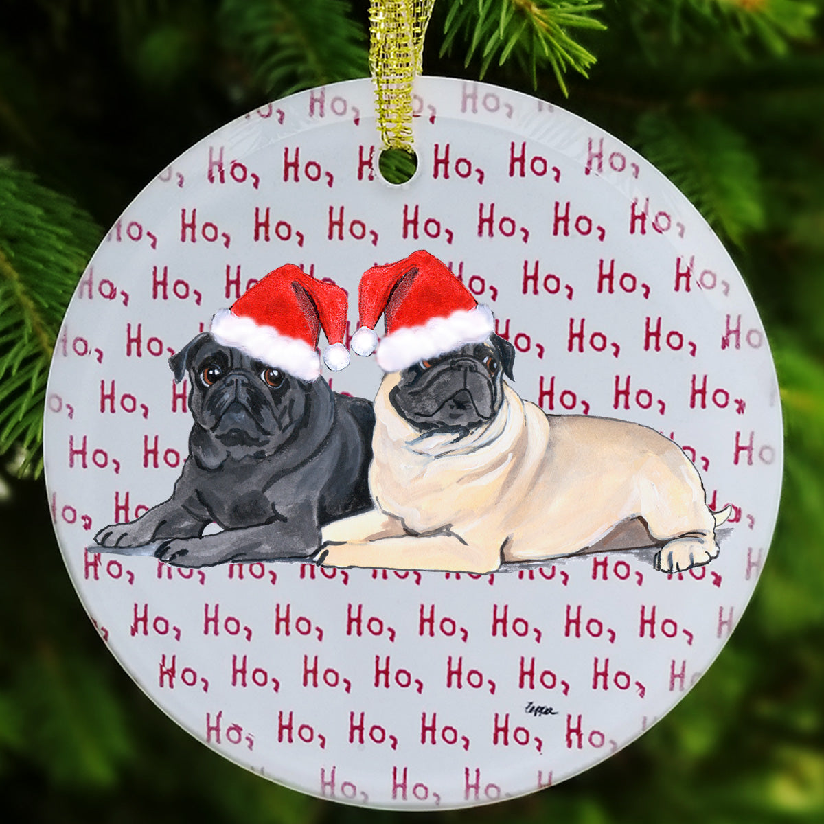 Pug Christmas Ornaments