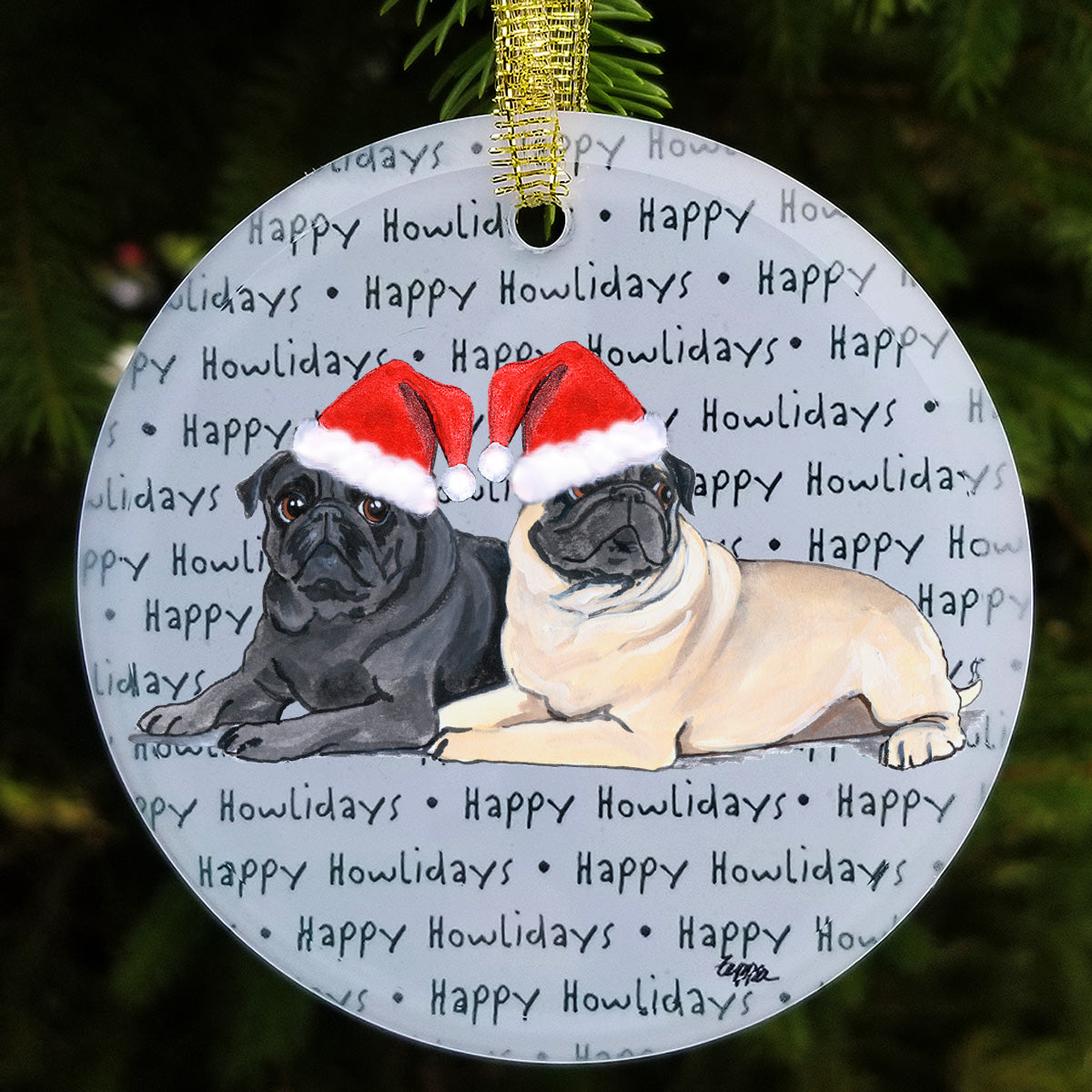Pug Christmas Ornaments