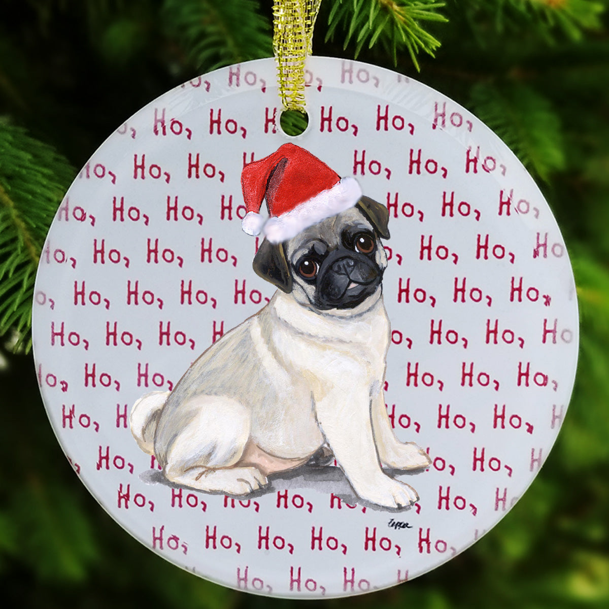 Pug Christmas Ornaments