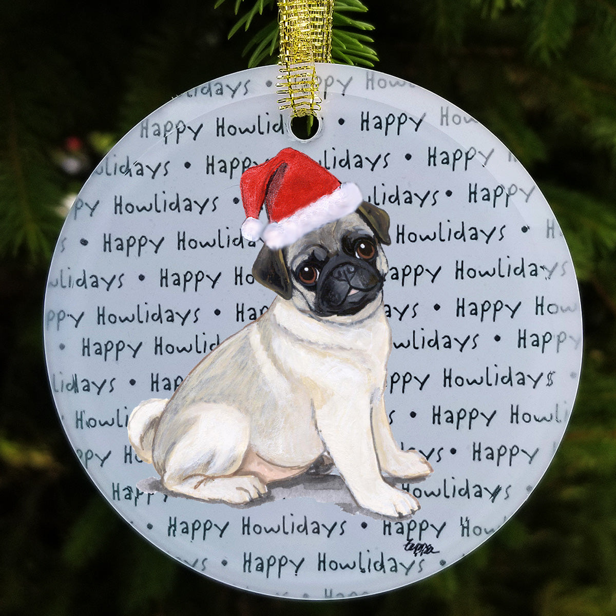 Pug Christmas Ornaments