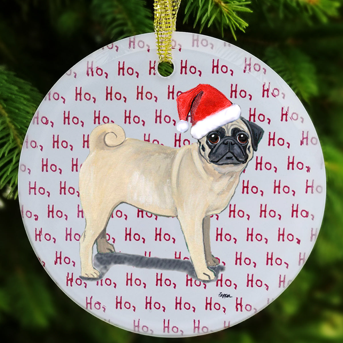 Pug Christmas Ornaments