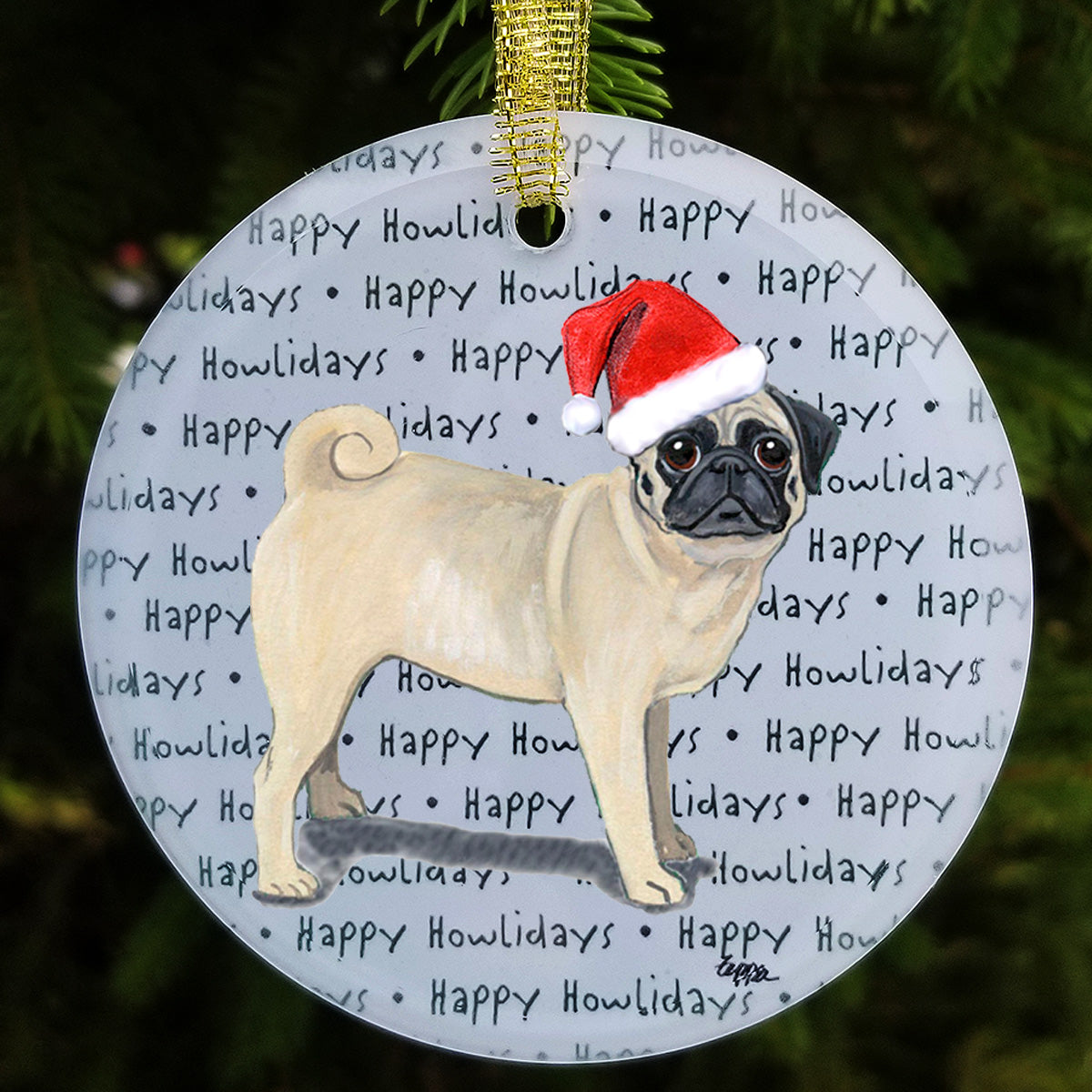 Pug Christmas Ornaments