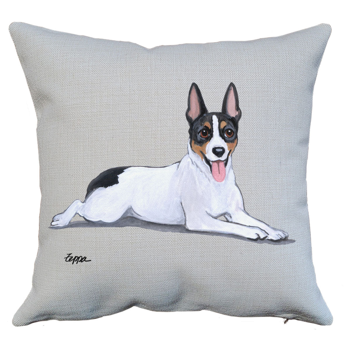 rat terrier throw pillow