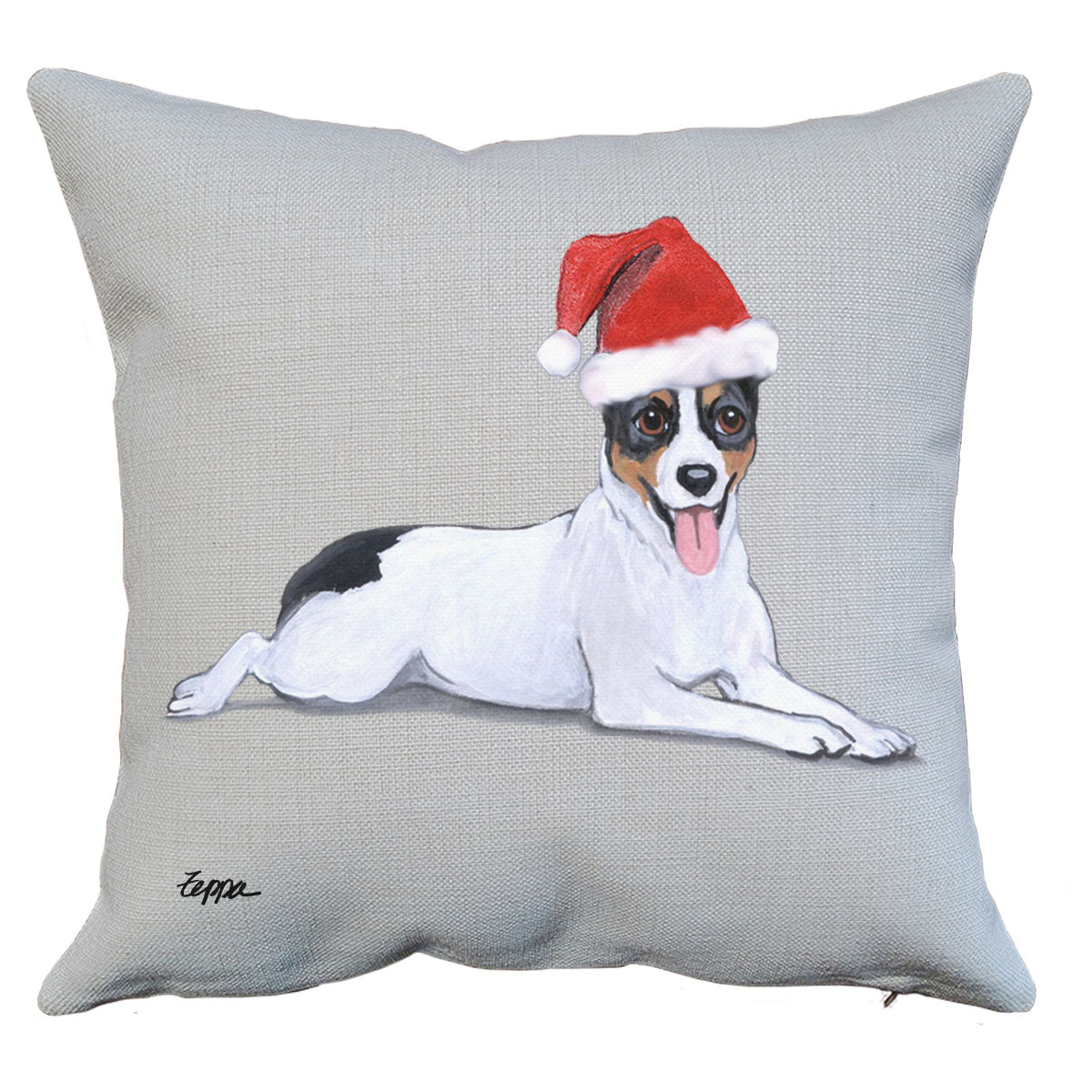 Rat Terrier Santa Pillow