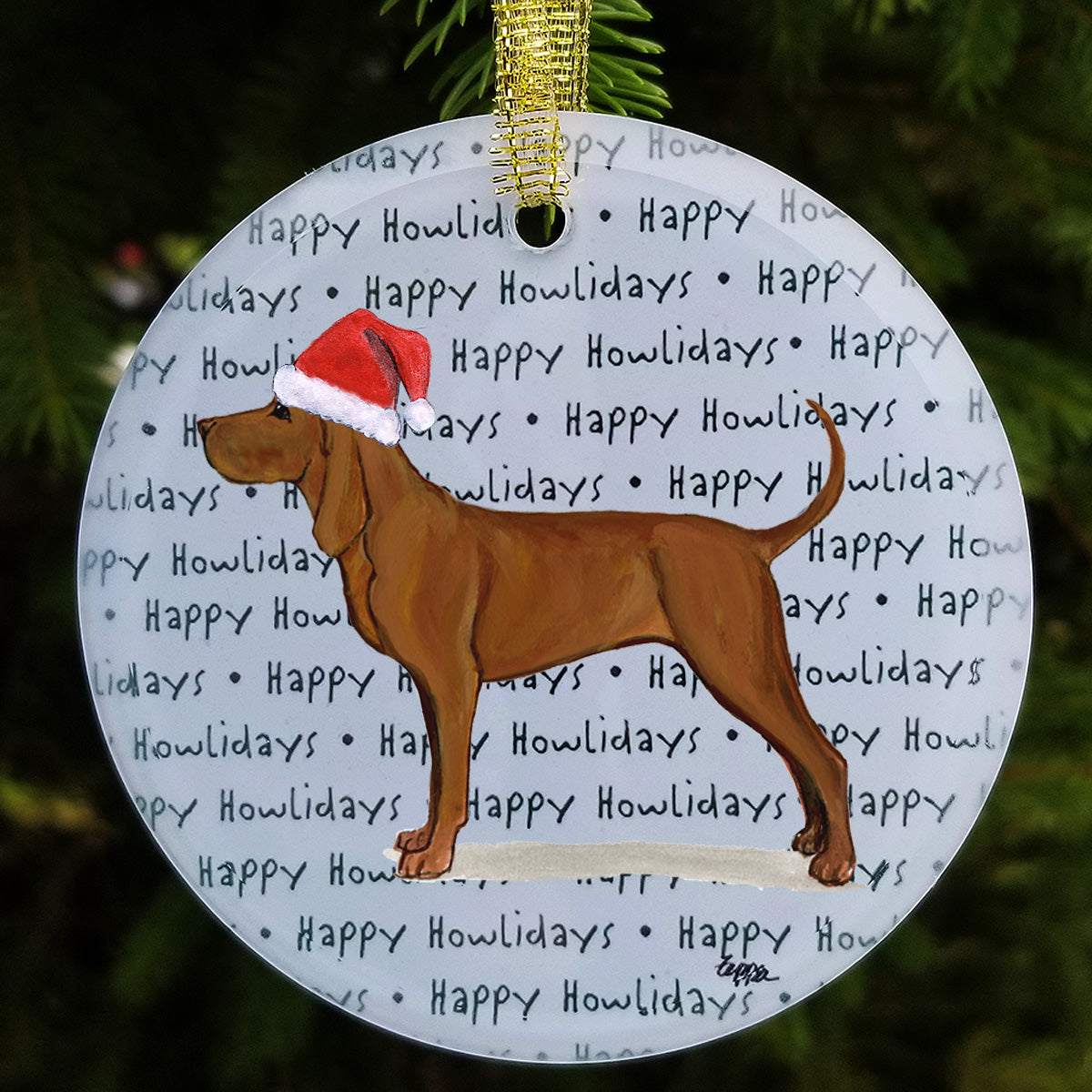 Redbone Coonhound Christmas Ornaments
