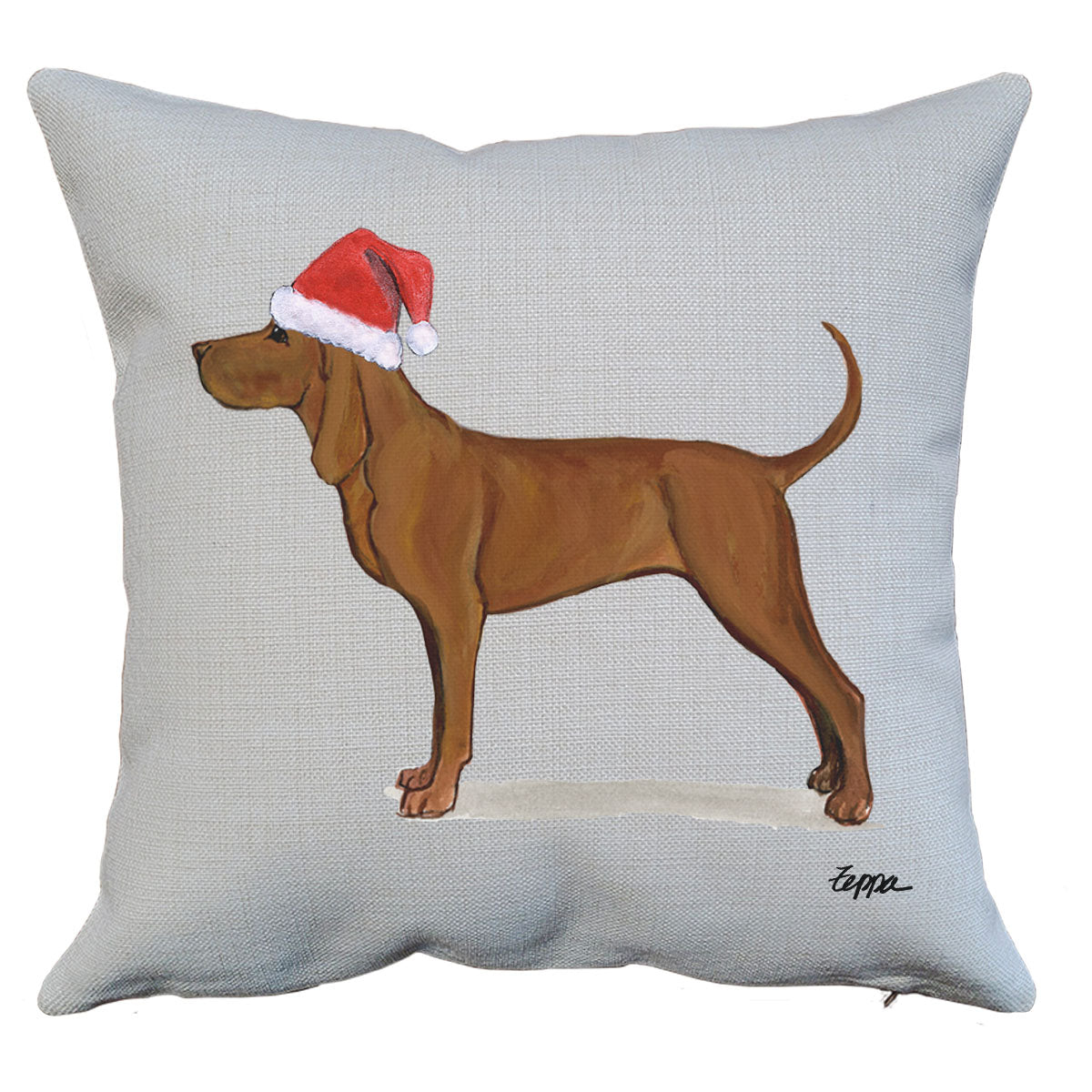 Redbone Coonhound Santa Pillow