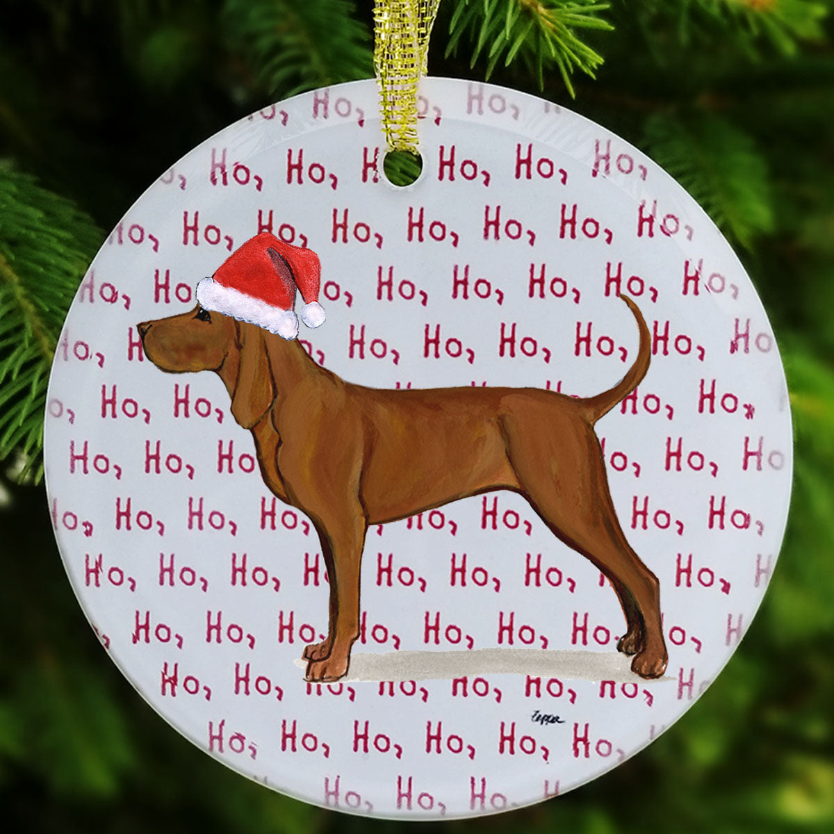 Redbone Coonhound Christmas Ornaments