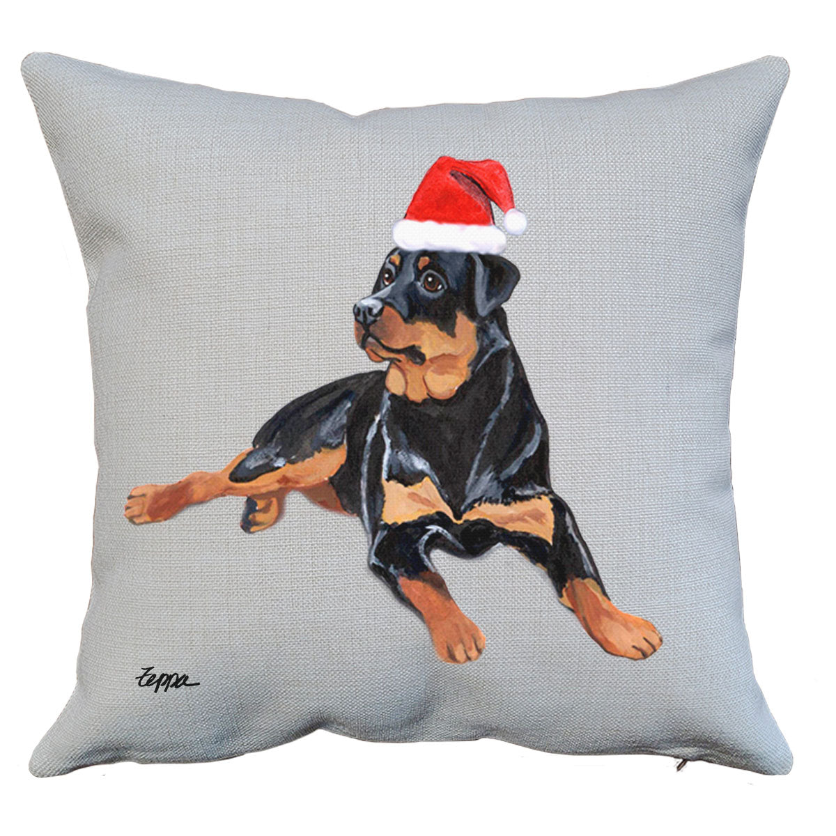 Rottweiler Santa Pillow