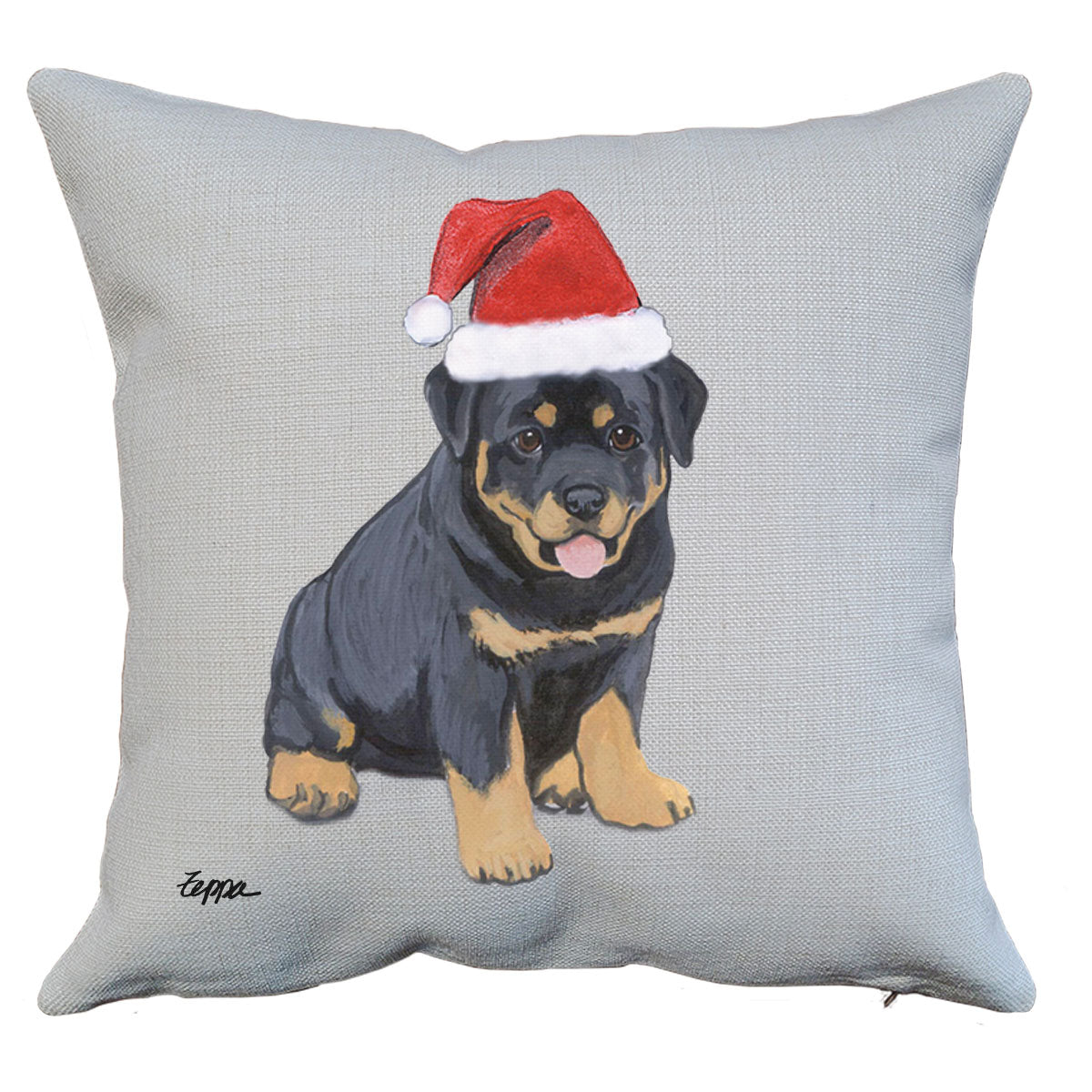 Rottweiler Puppy Santa Pillow