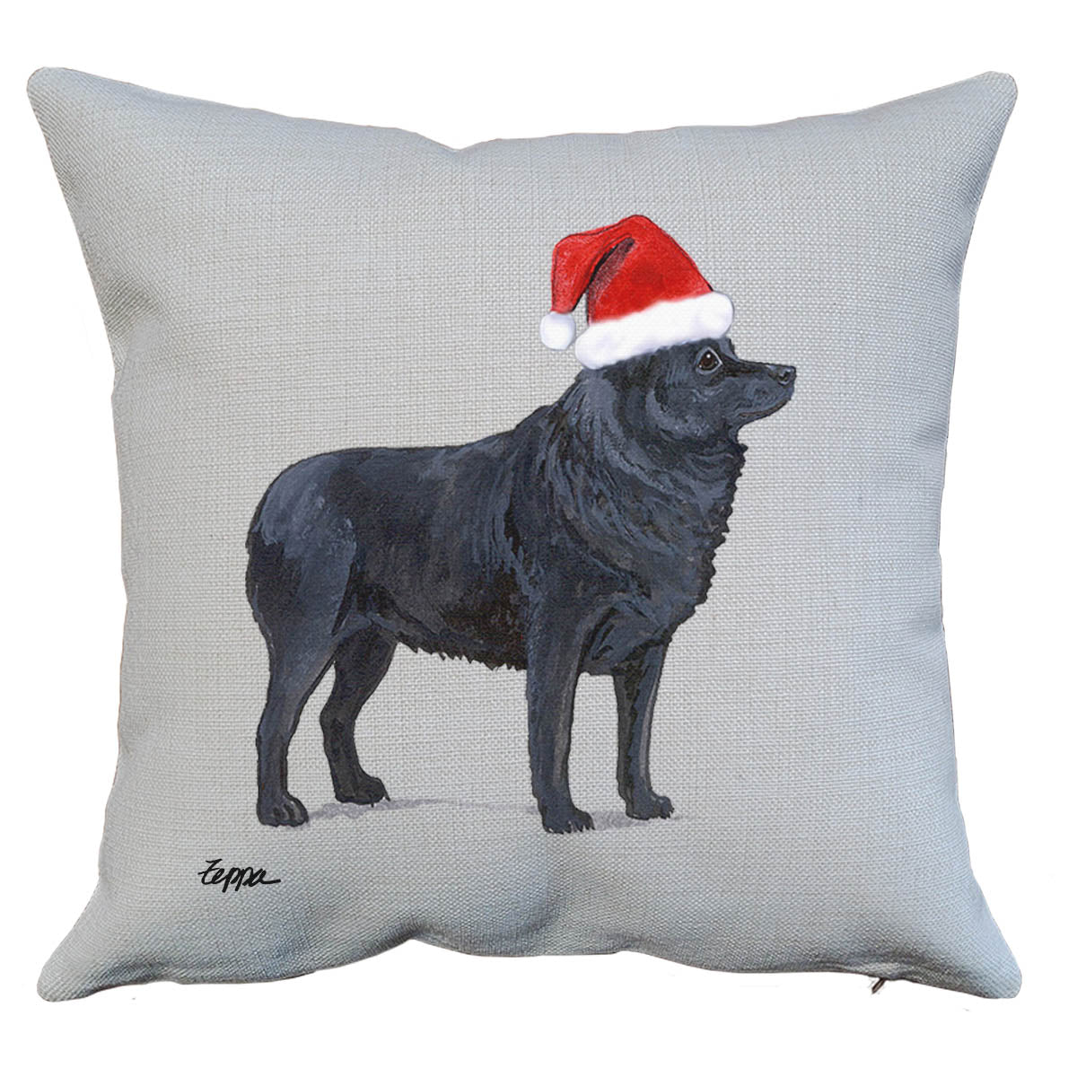 Schipperke Santa Pillow