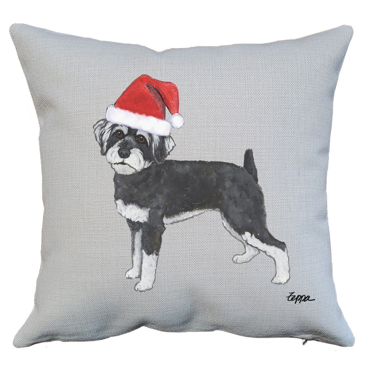 Schnoodle Santa Pillow