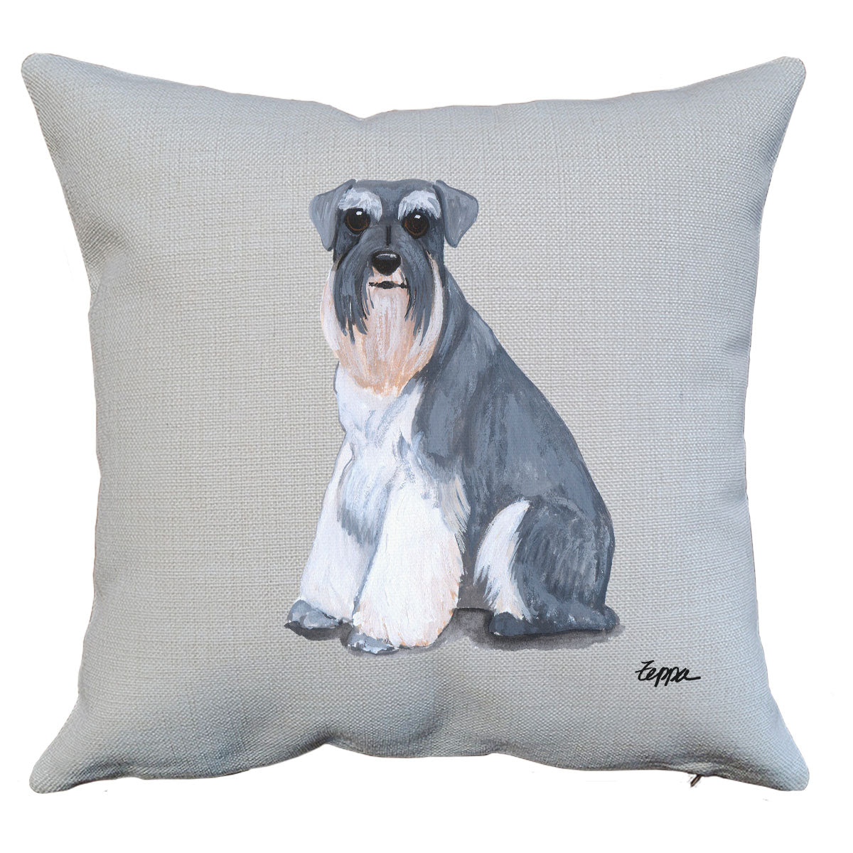 Schnauzer with Natural Ears Pillow