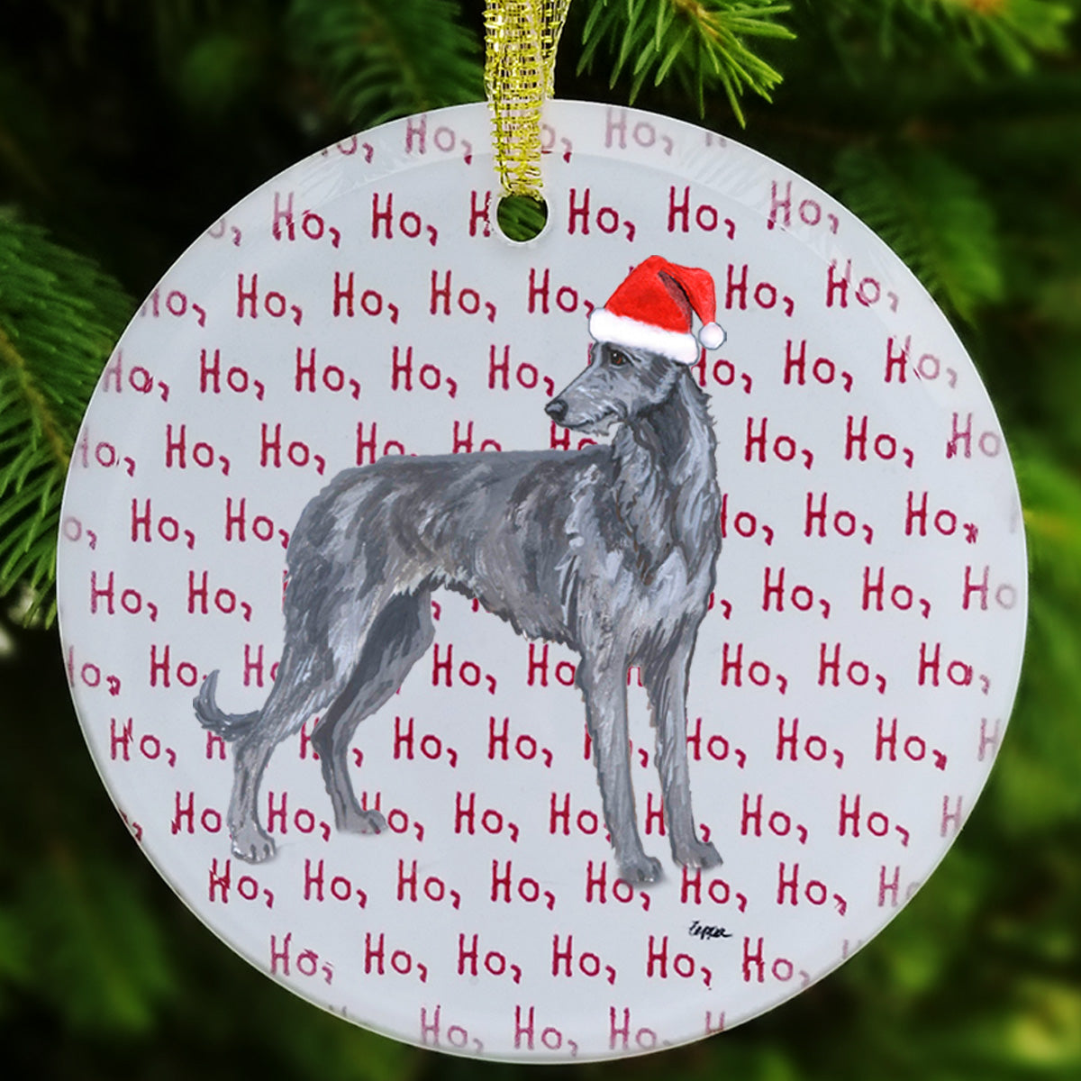 Scottish Deerhound Christmas Ornaments