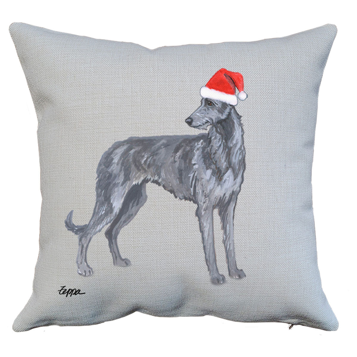 Scottish Deerhound Santa Pillow