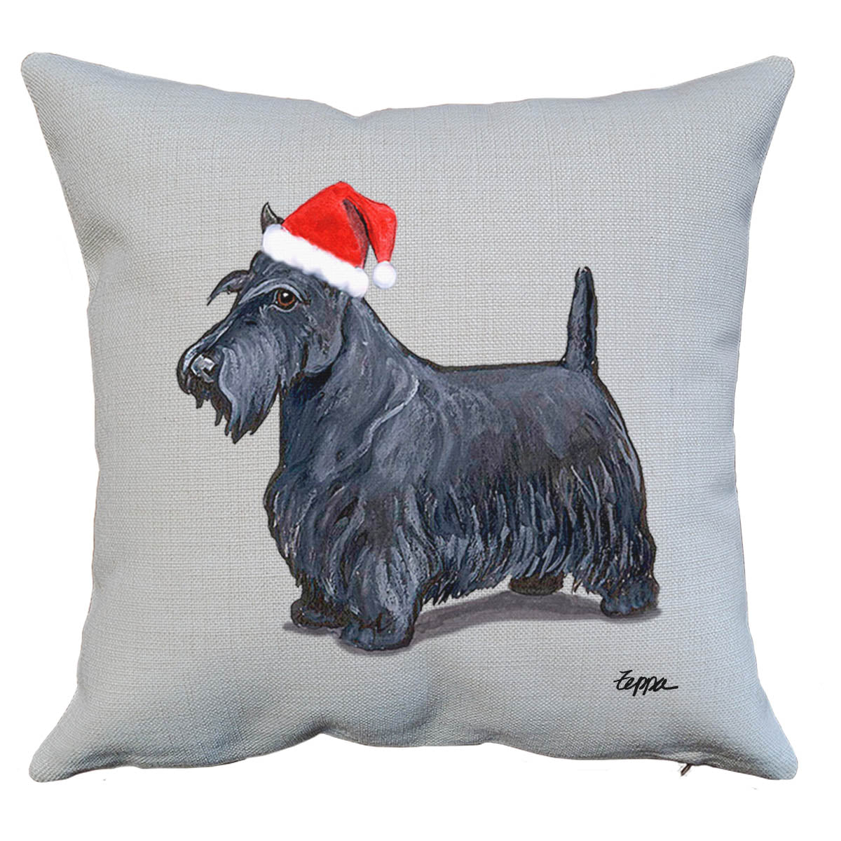 Scottish Terrier Santa Pillow