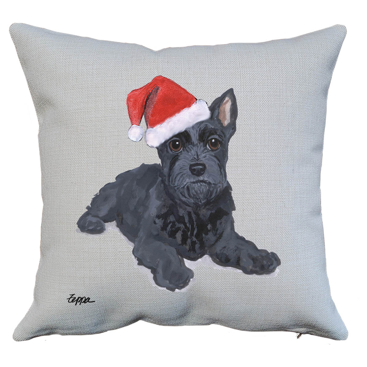 Scottish Terrier Puppy Santa Pillow