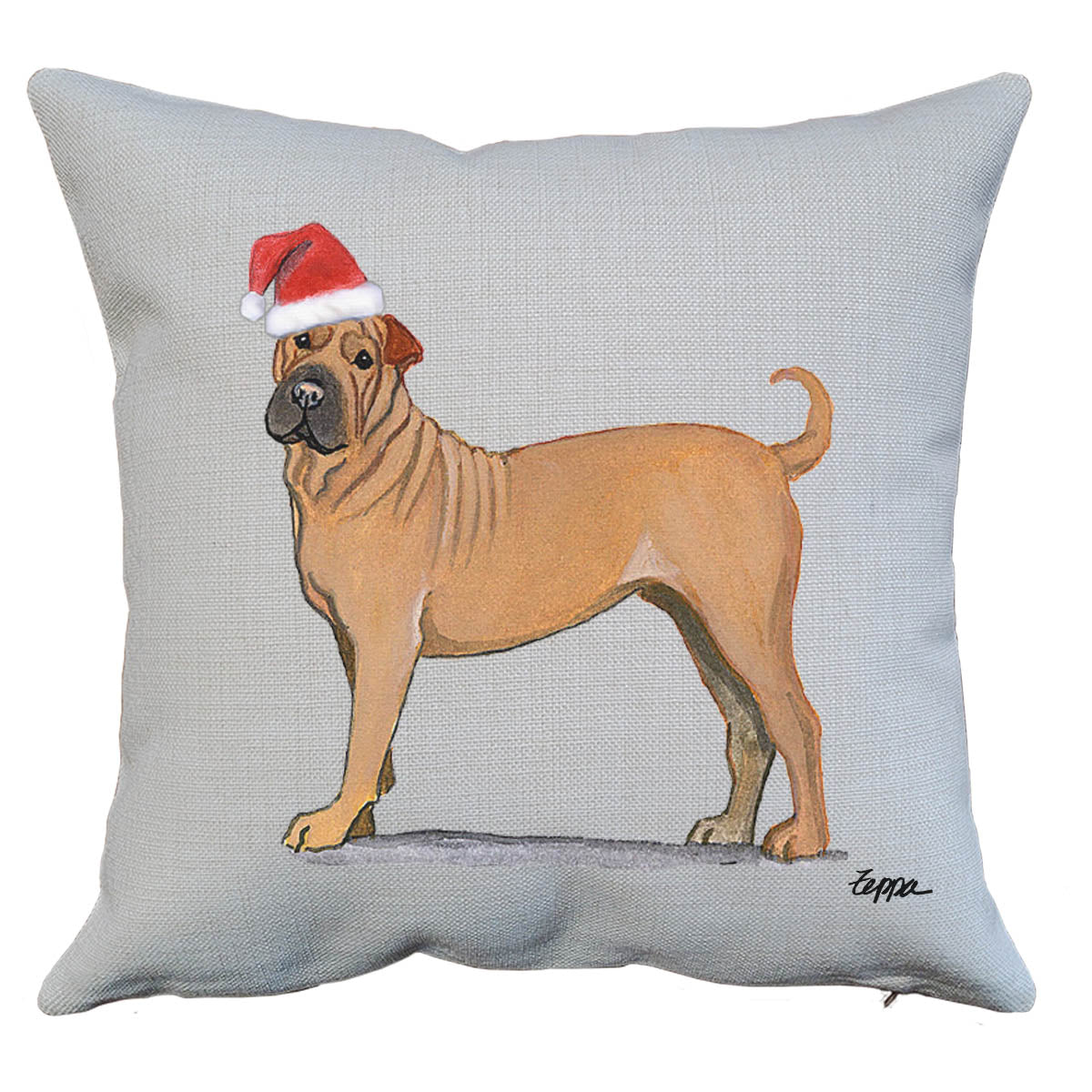 Chinese Shar Pei Santa Pillow