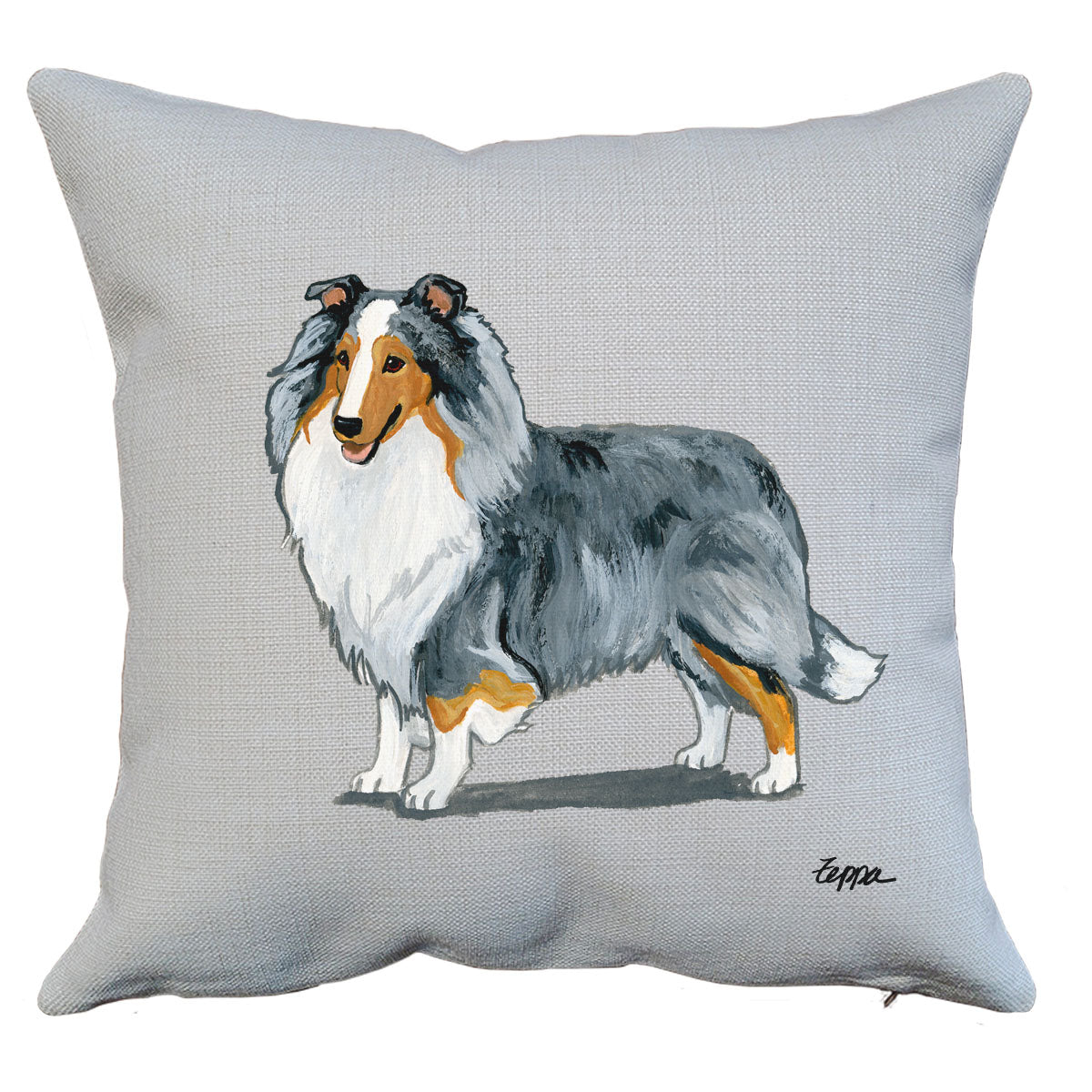 Blue Merle Shetland Sheepdog Throw Pillow