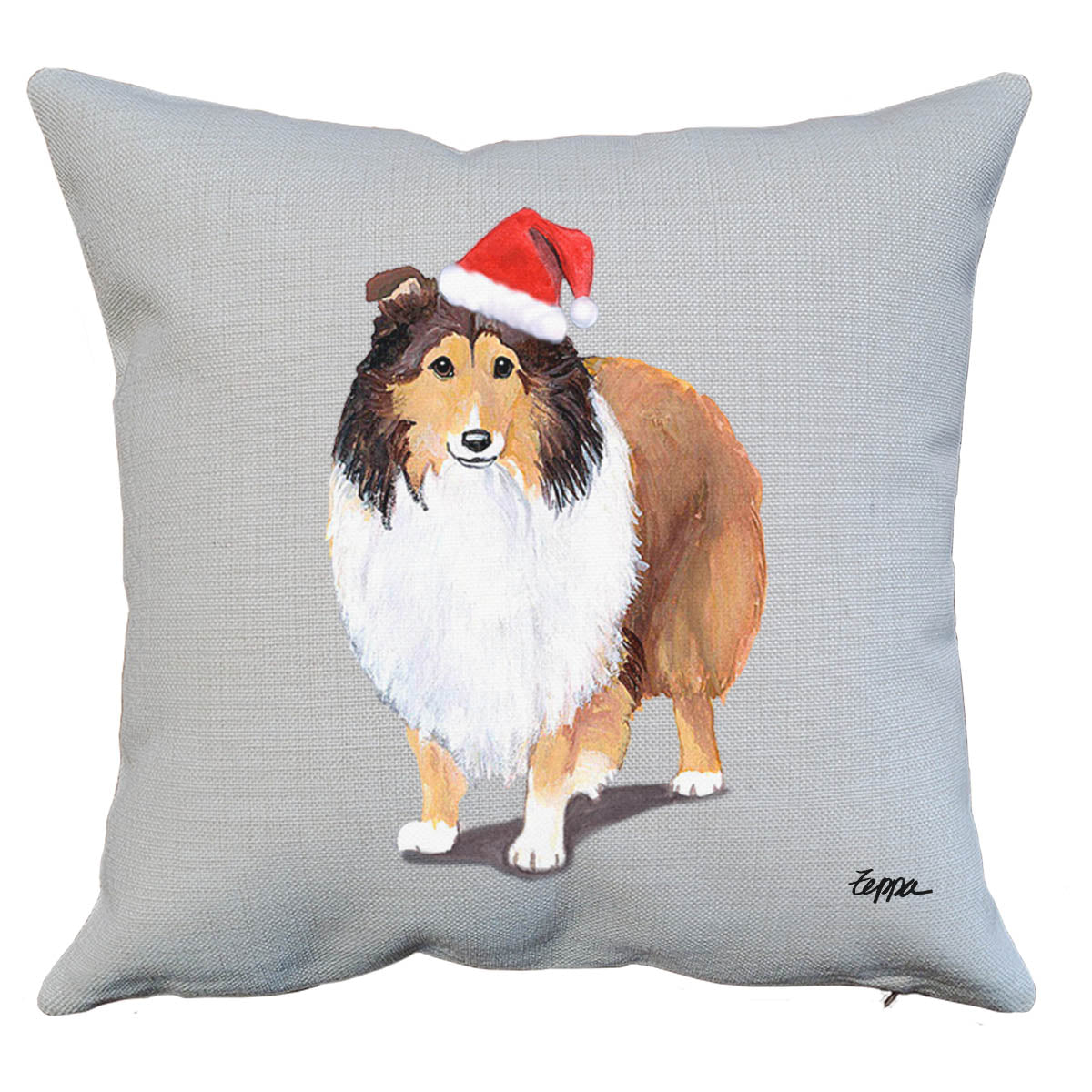Shetland Sheepdog Santa Pillow