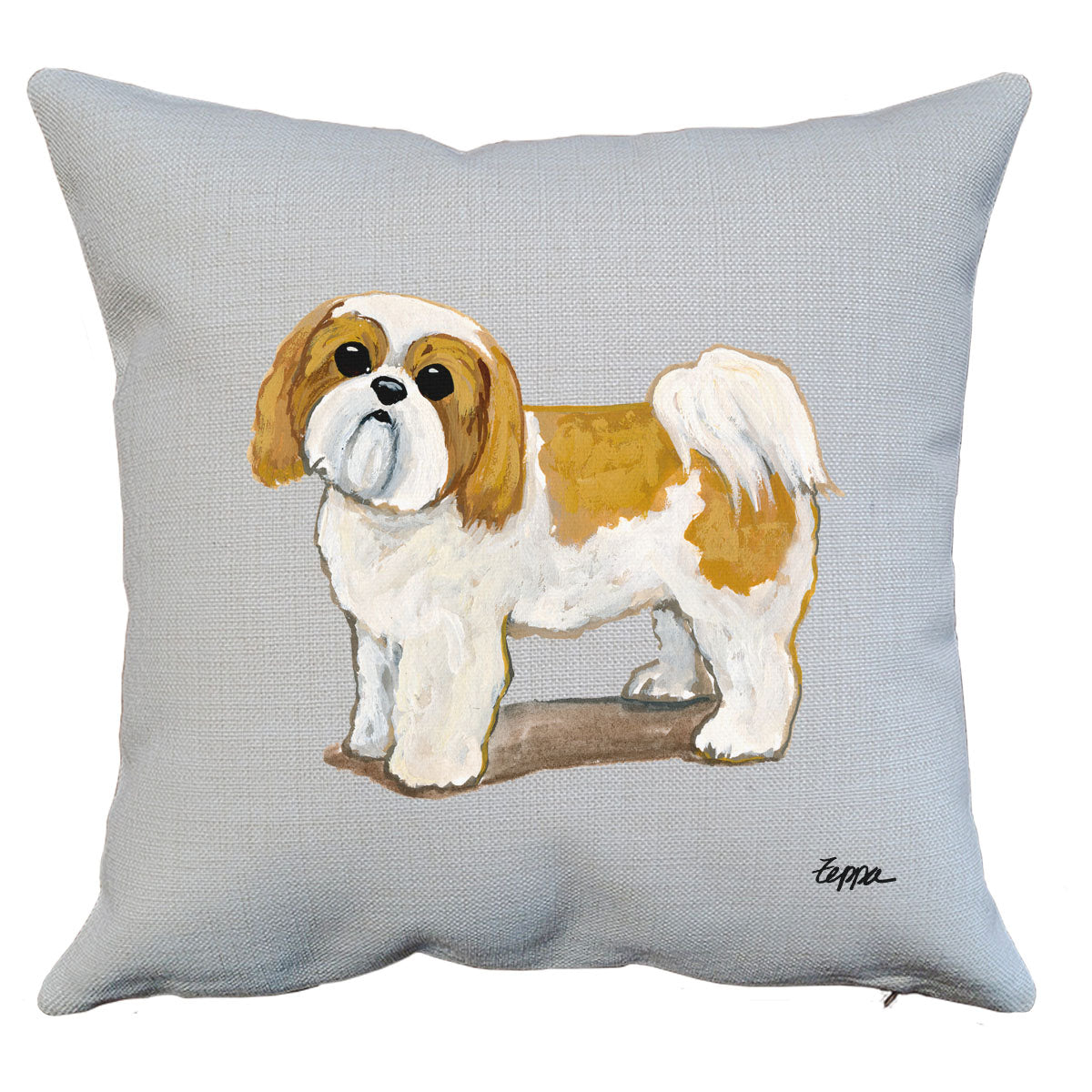 Shih Tzu Tan Puppy Clip Throw Pillow