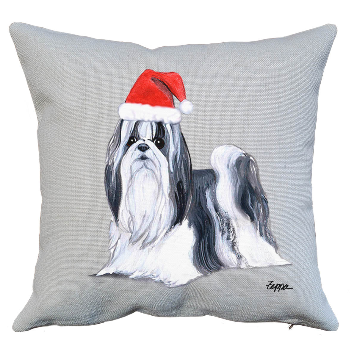 Shih Tzu Santa Pillow