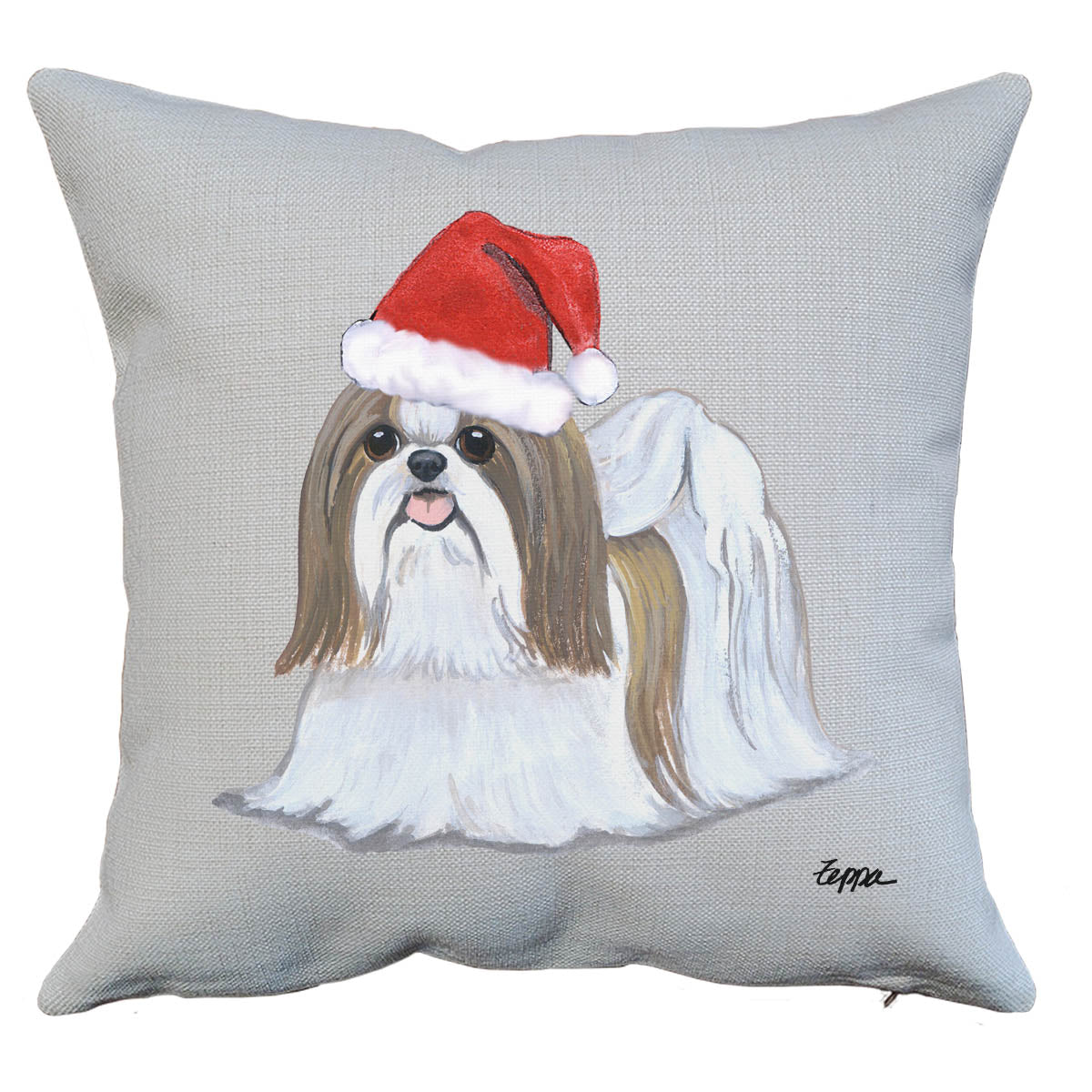 Tan Shih Tzu Santa Pillow