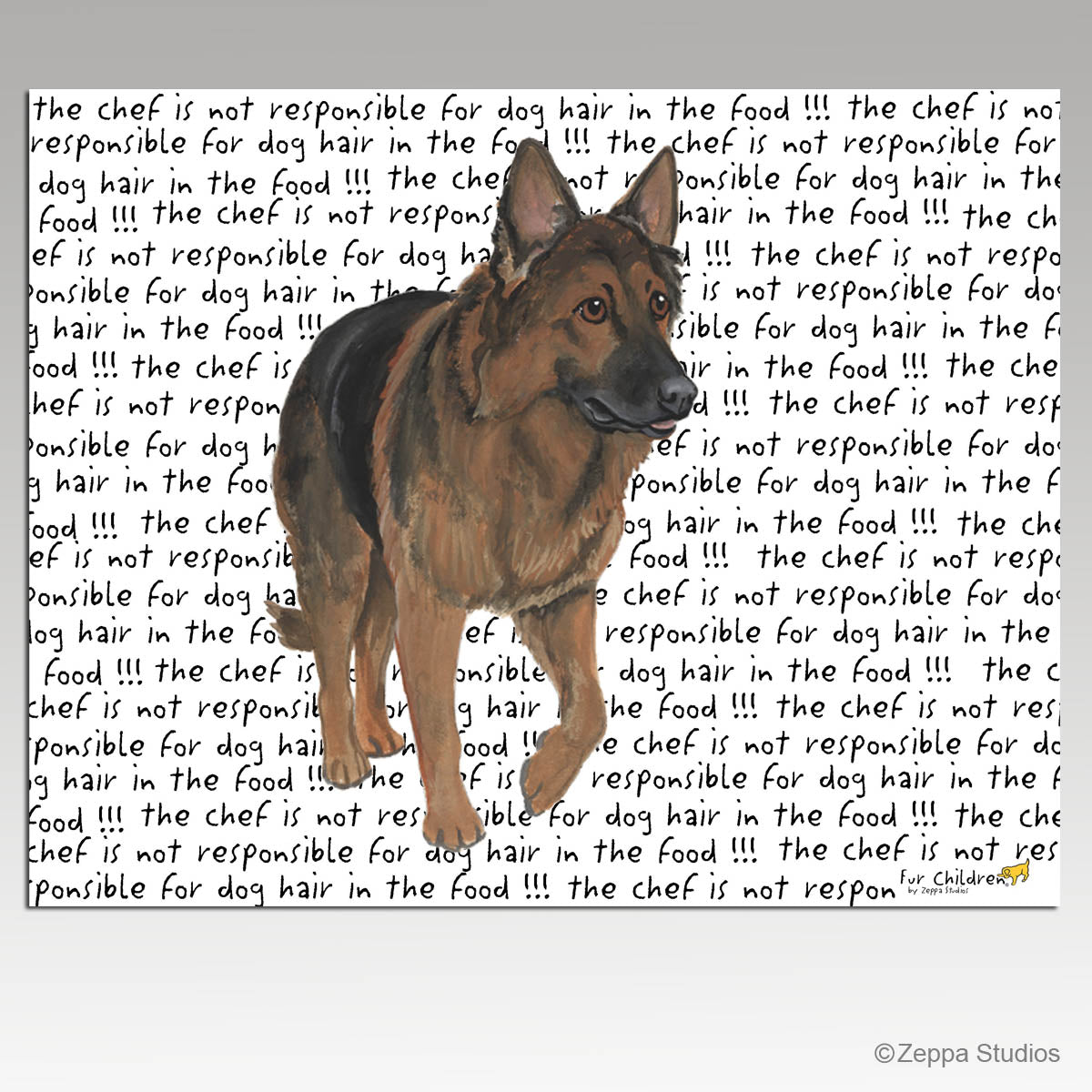 Shiloh Shepherd on funny text background tempered glass cutting board.