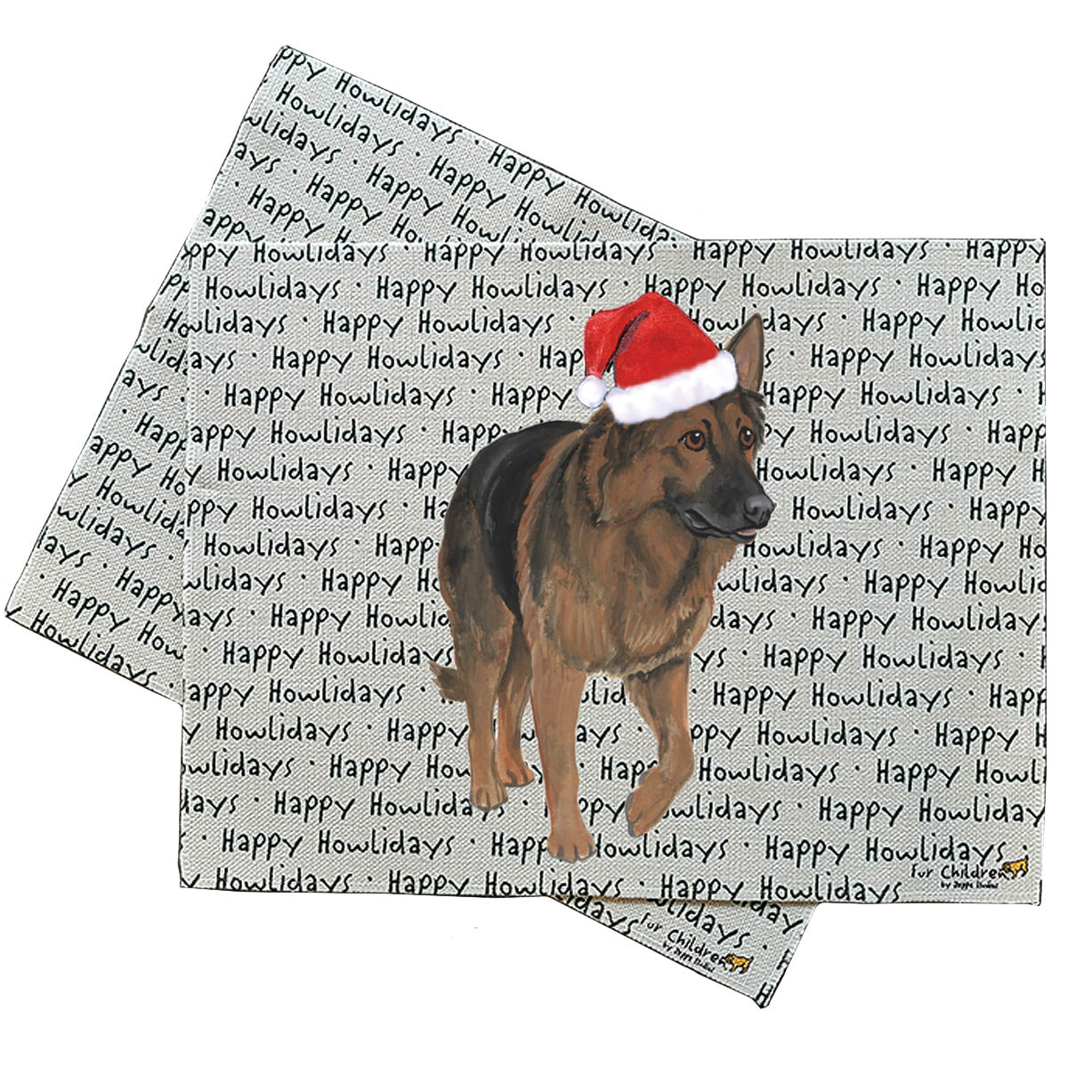 Shiloh Shepherd on Happy Howlidays repeating text background placemats