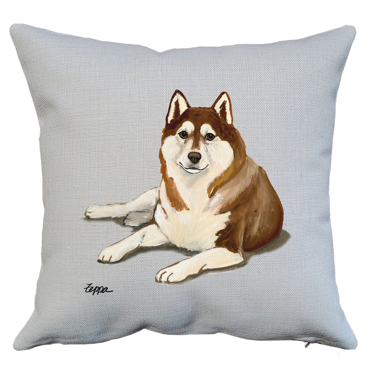 Copper Siberian Husky Throw Pillow