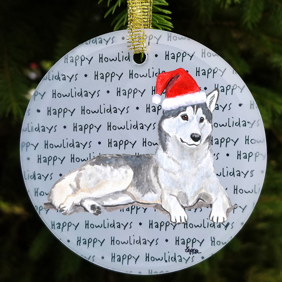 Siberian Husky Christmas Ornaments