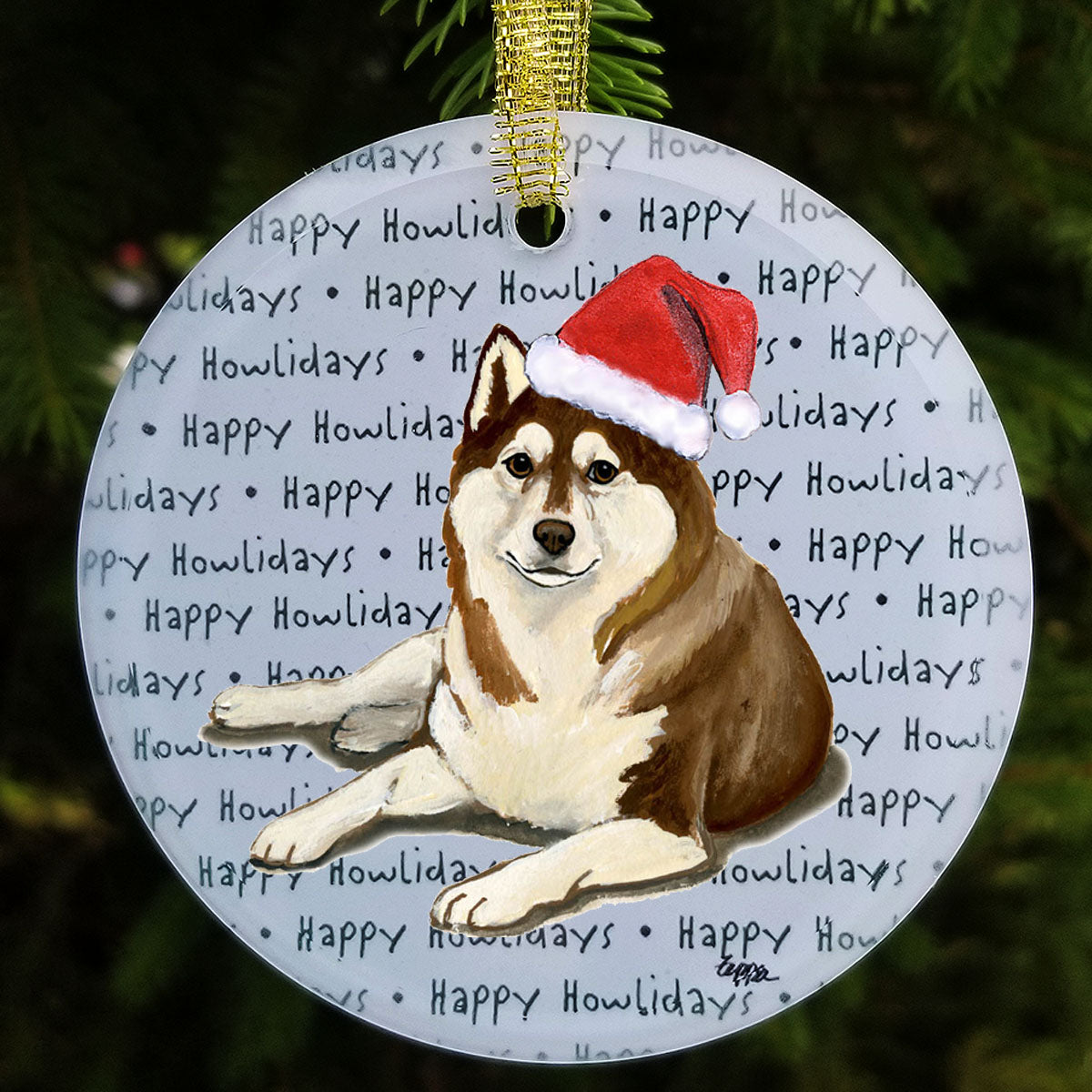 Siberian Husky Christmas Ornaments
