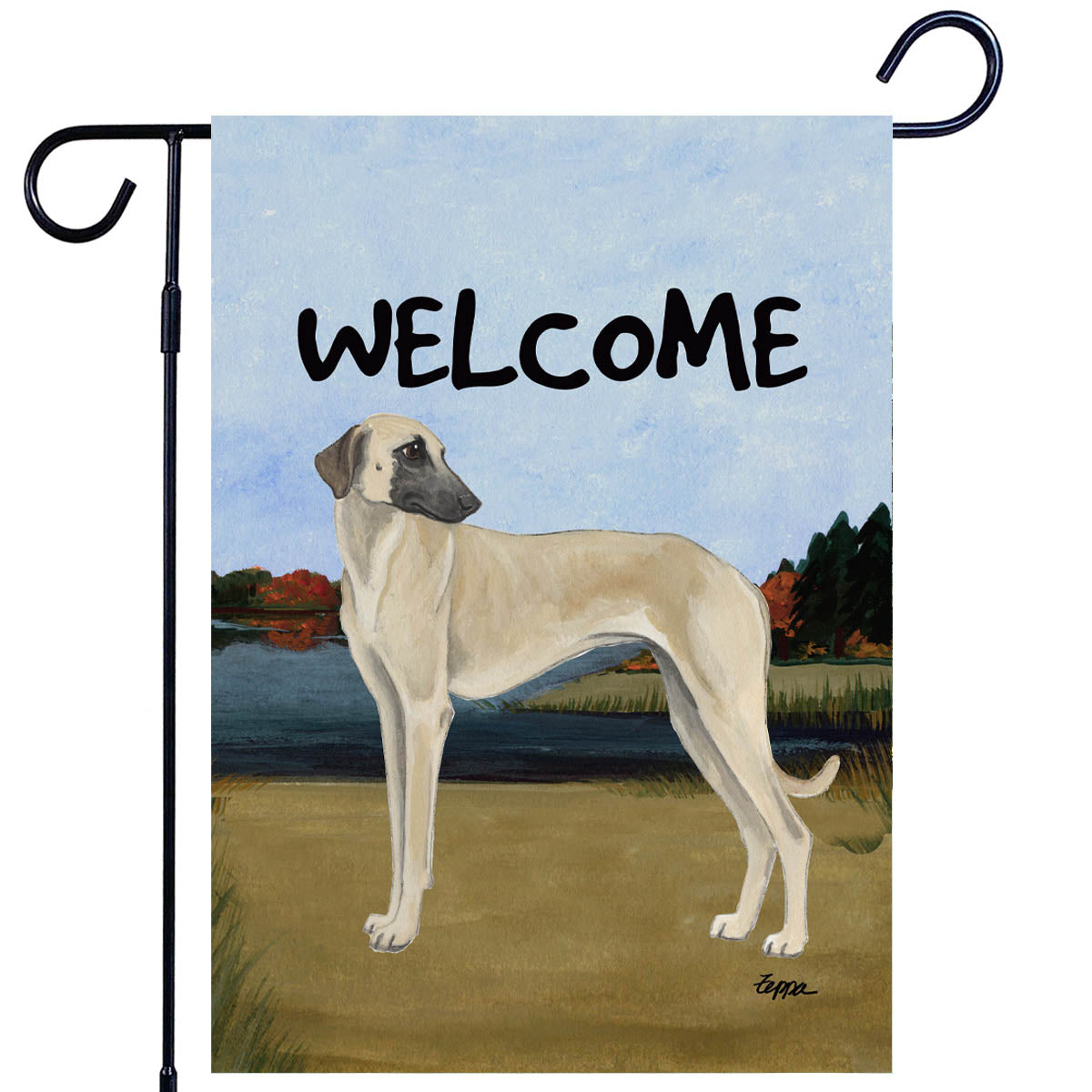 Sloughi Welcome Garden Flag