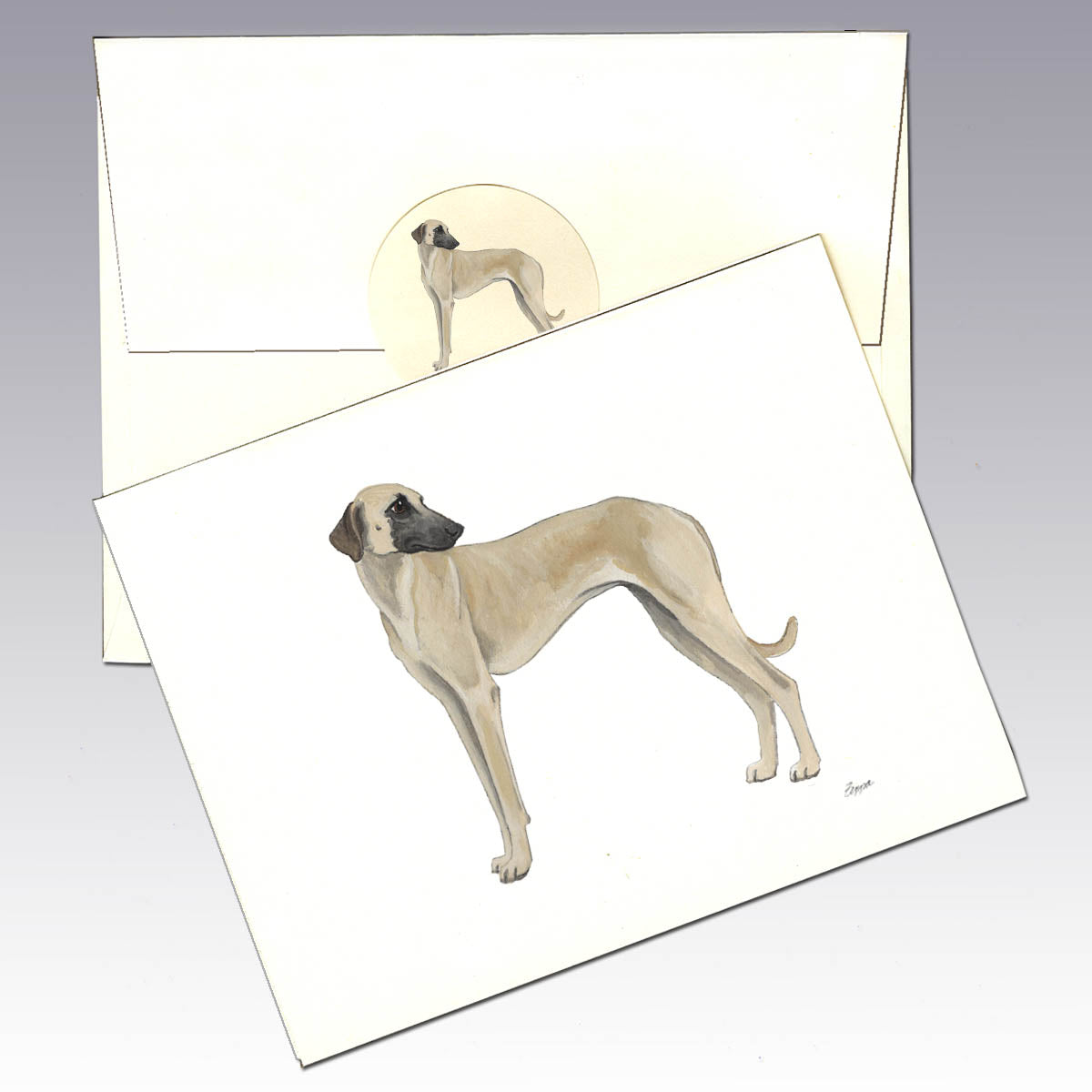 Note cards featuring the Sloughi...a site hound from Arabia.